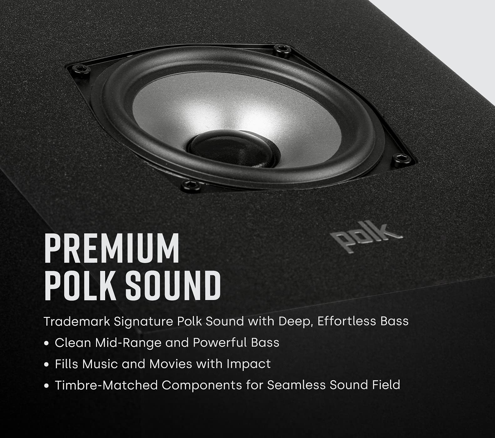 Polk Monitor Xt90 Hi-Res Height Speaker Pair For 3D Sound Effect - Dolby Atmos-Certified, Dts:X And Dts Virtual:X Compatible 4 D