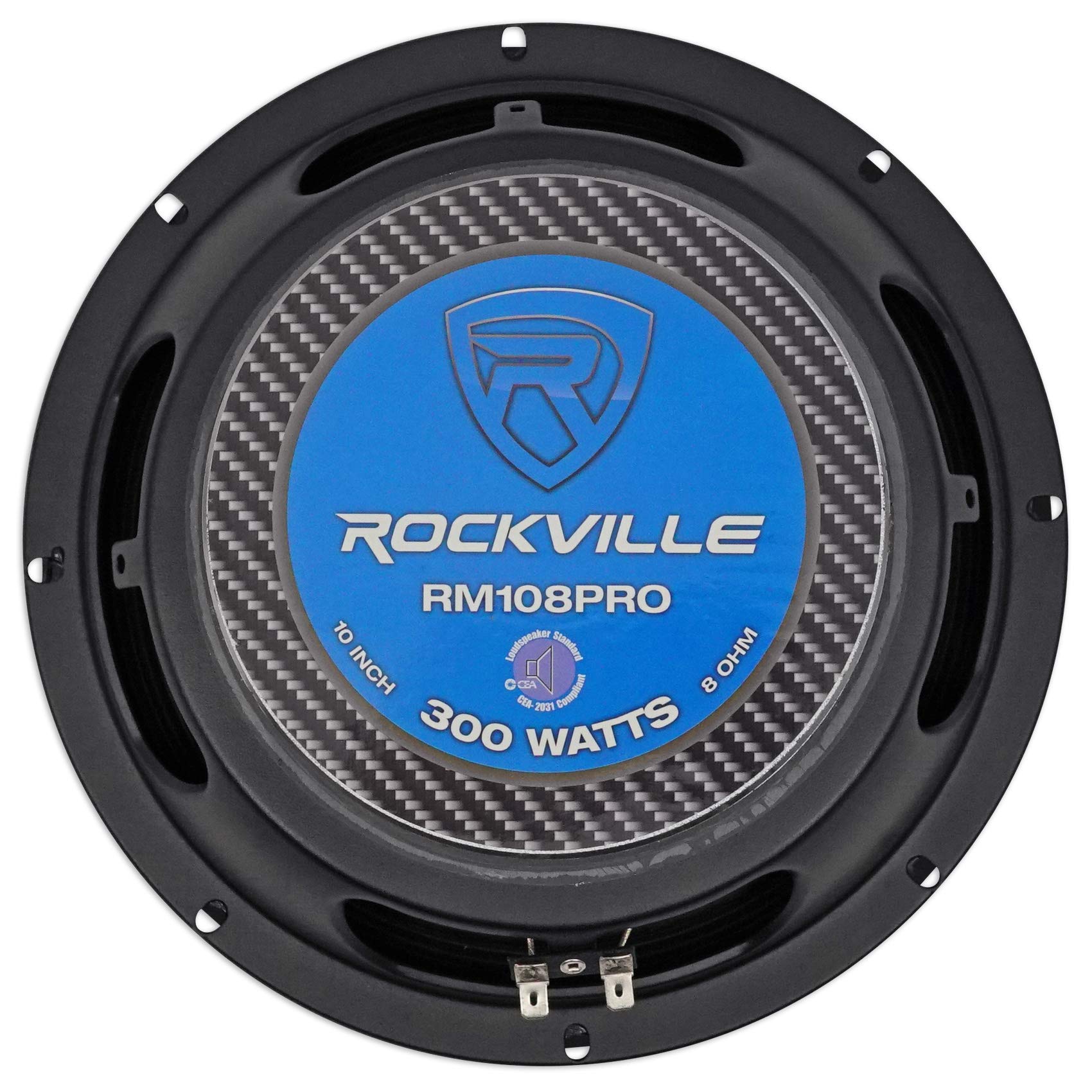 Rockville Rm108Pro 10 600 Watt 8 Ohm Spl Car Midrange Mid-Bass Pro Speaker