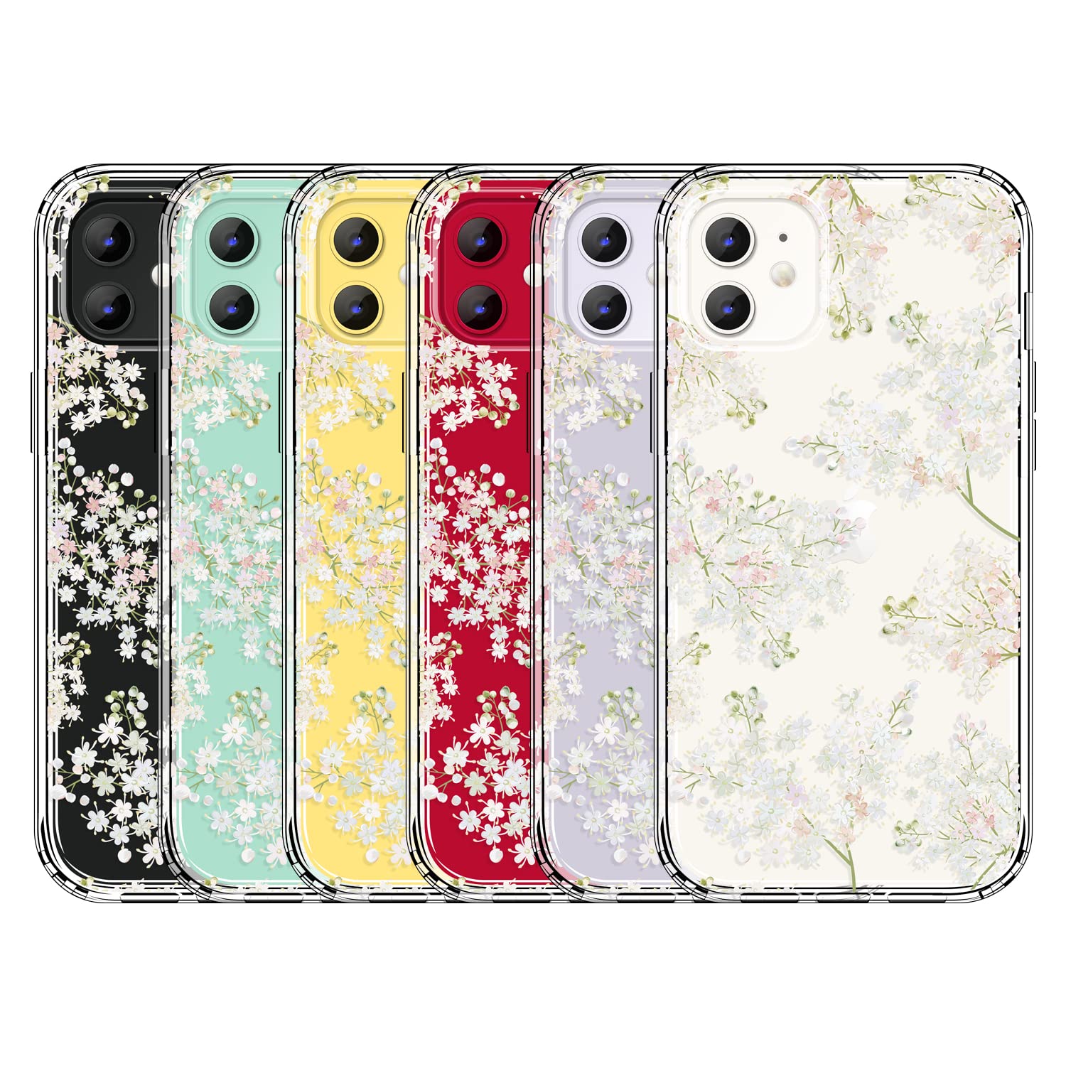 Gyzya For Iphone 11 Case Clear 6.1 Inch With Pattern Design, Protective Slim Tpu Cover + Shockproof Bumper For Women And Girls (