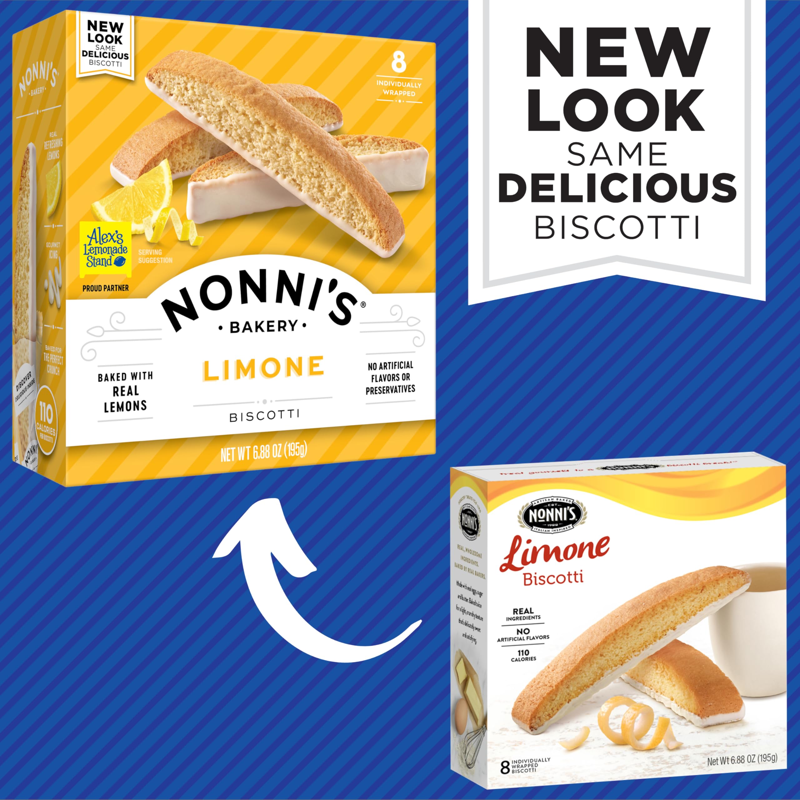 Nonni'S Limone Biscotti Italian Cookies   2 Boxes Lemon Cookies   Biscotti Individually Wrapped Cookies   Lemon Italian Biscotti
