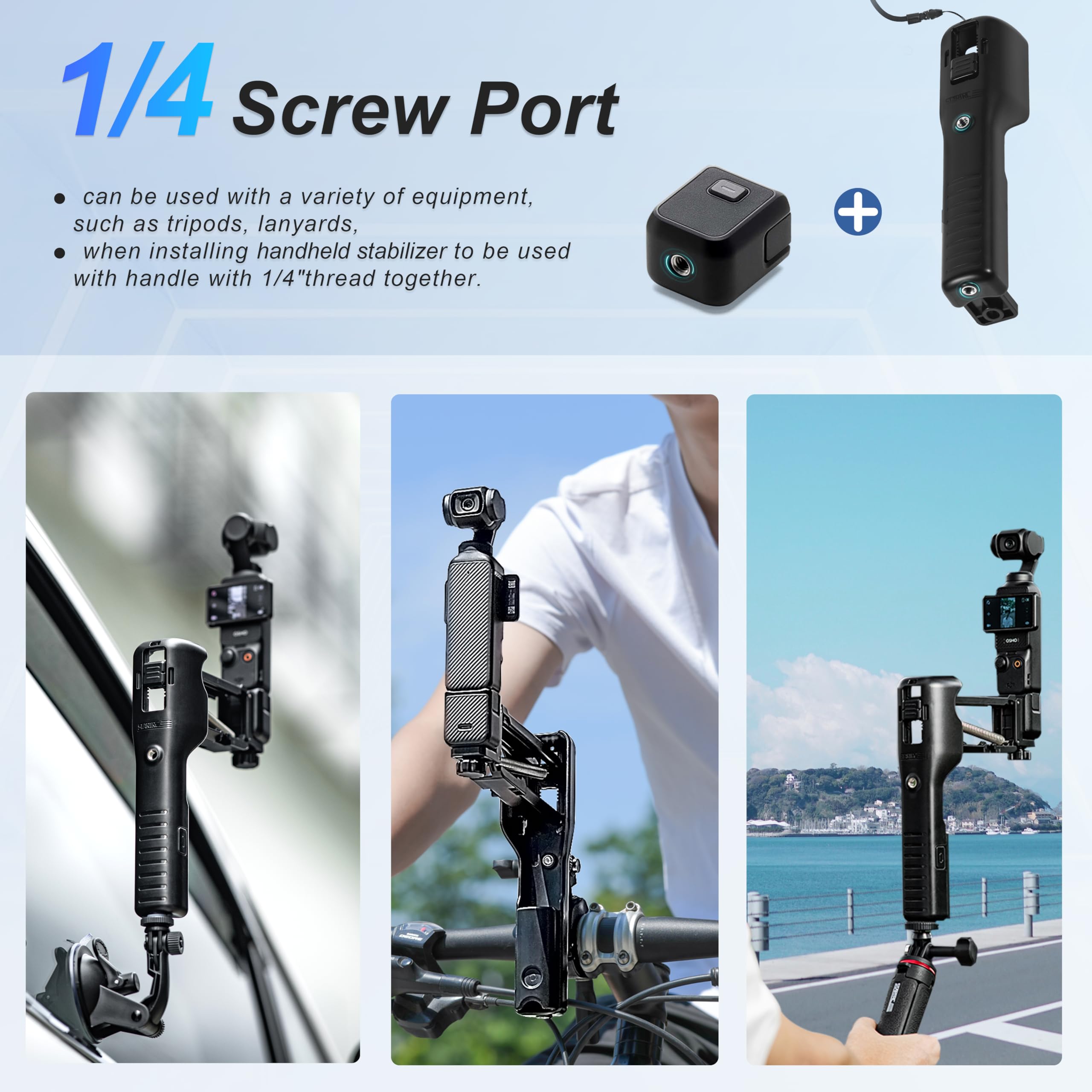 Startrc Osmo Pocket 3 Handheld Stabilizer, Mini Z Axis Anti Shake Handle Grip Holder Storage Protective Case For Dji Osmo Pocket 3 Creator Combo Accessories For Camera Vlog Live Shooting Video