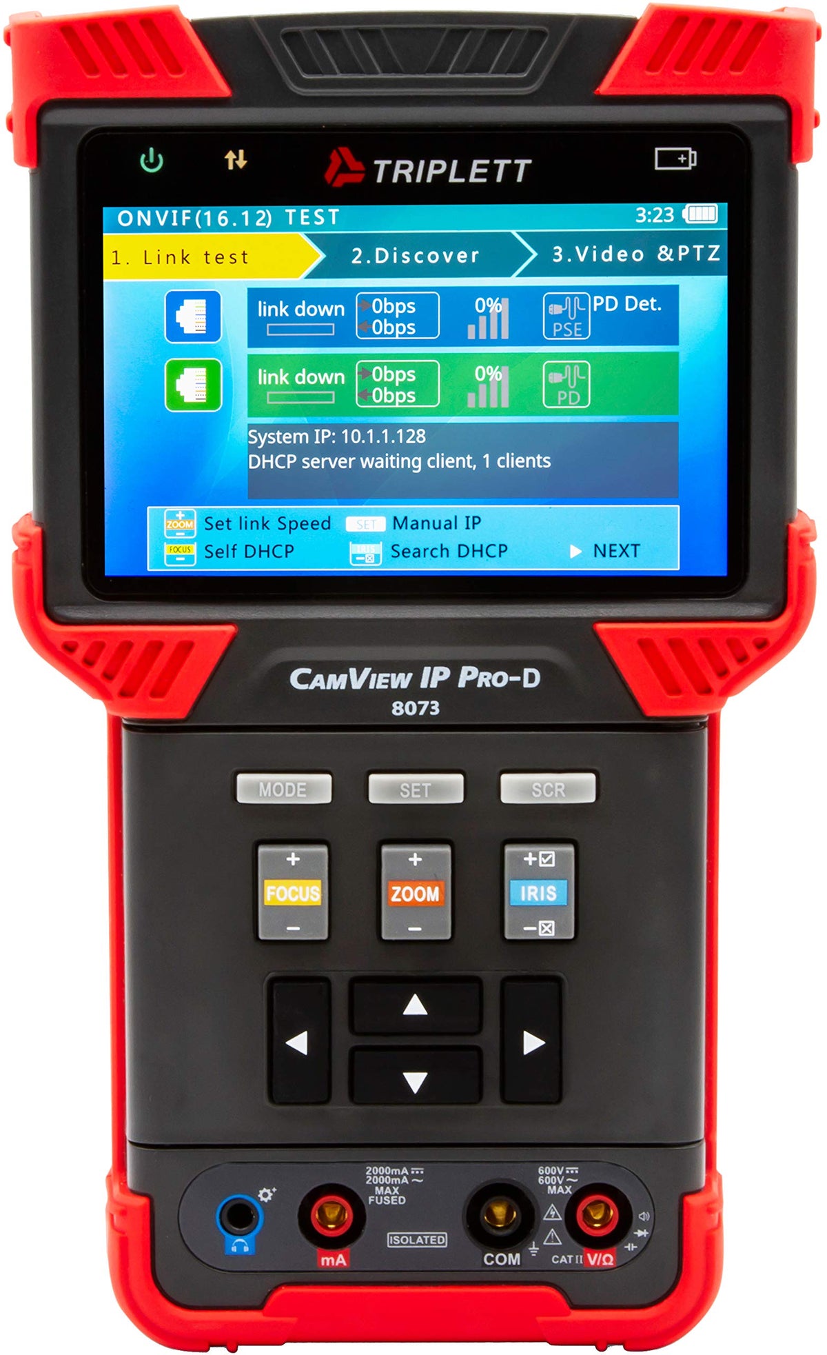 Triplett 8073 Camview Ip Pro D Cctv Camera Tester With Built In Dhcp Server   Ip, Ahd 2.0, Hd Tvi 3.0, Hd Cvi 3.0