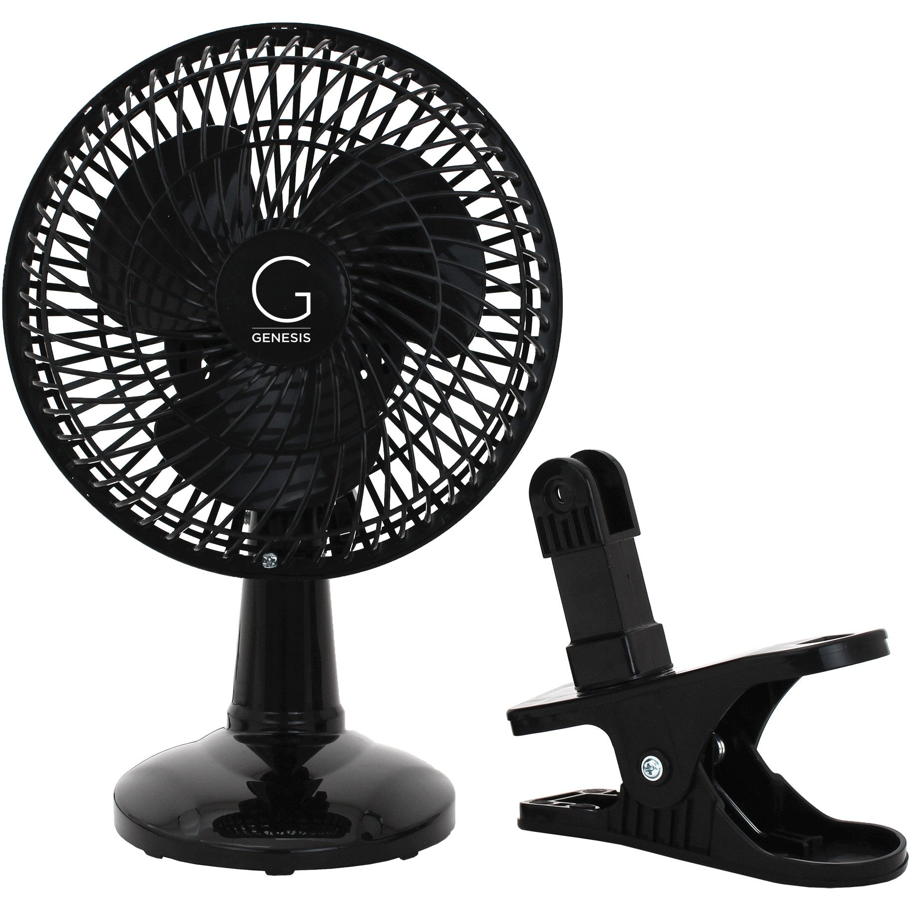 Genesis 6 Inch Clip Convertible Table Top & Clip Fan Two Quiet Speeds   Ideal For The Home, Office, Dorm, More Black (A1Clipfanb