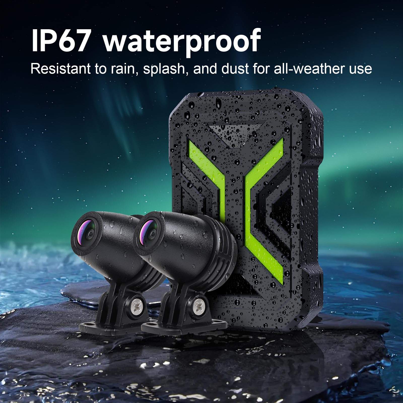 Motorcycle Dash Cam, 1080P + 1080P Front And Rear Dash Cam For Motorcycle, Wide Angle, Night Vision, App Connect, Ip67 Waterproo