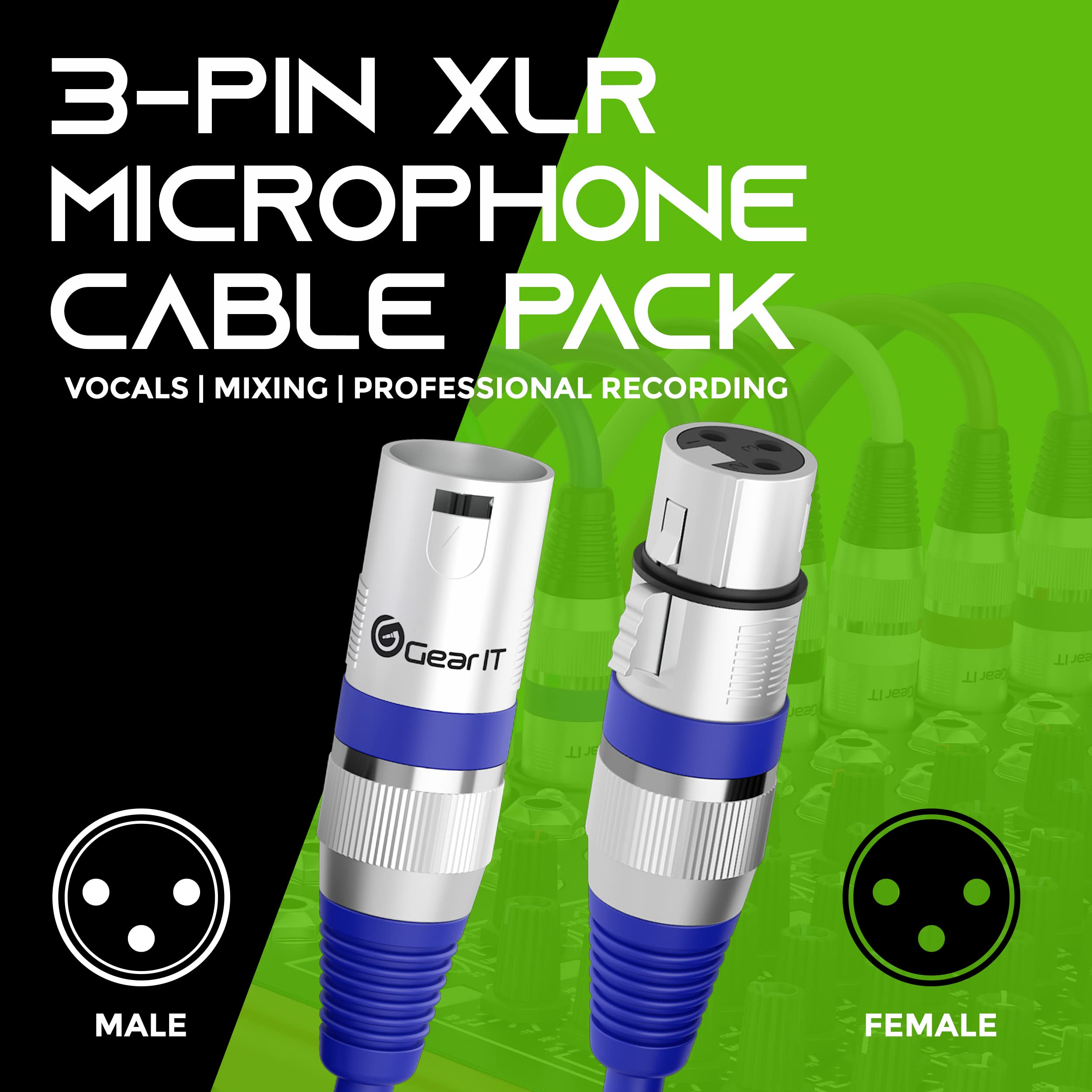 Gearit Xlr To Xlr Microphone Cable (100 Feet, 1 Pack) Xlr Male To Female Mic Cable 3 Pin Balanced Shielded Xlr Cable For Mic Mix