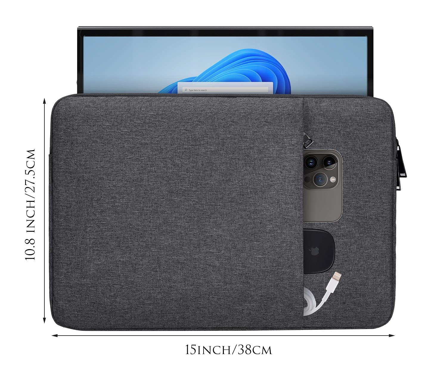 16.1 Inch Arzopa Portable Monitor Case ,Computer Sleeve Bag For Kyy Innoview Lepow Gtek Viewsonic Zscmalls 15.6'' Usb C Portable