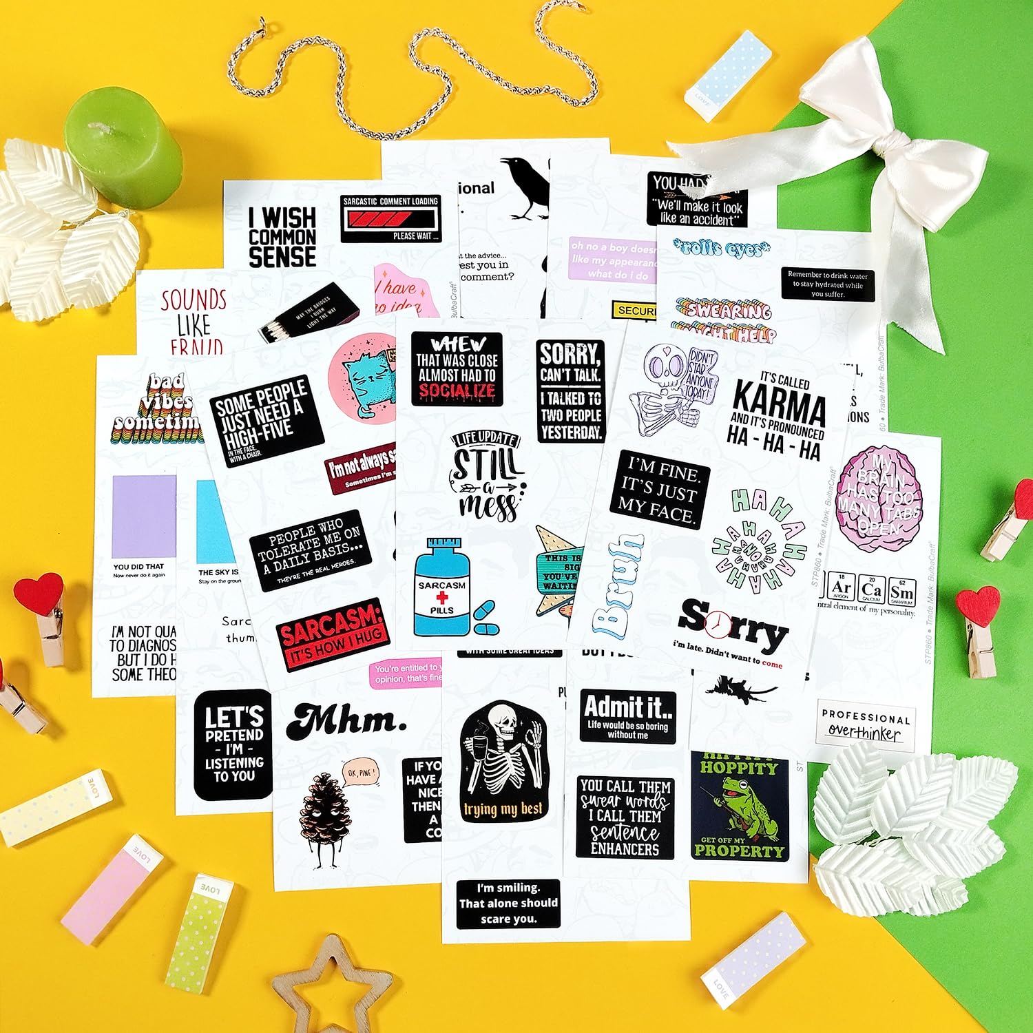 100Pcs Sarcastic Stickers For Adults, Snarky Stickers For Water Bottles & Laptop, Sarcasm Stickers For Men & Women, Funny Sticke