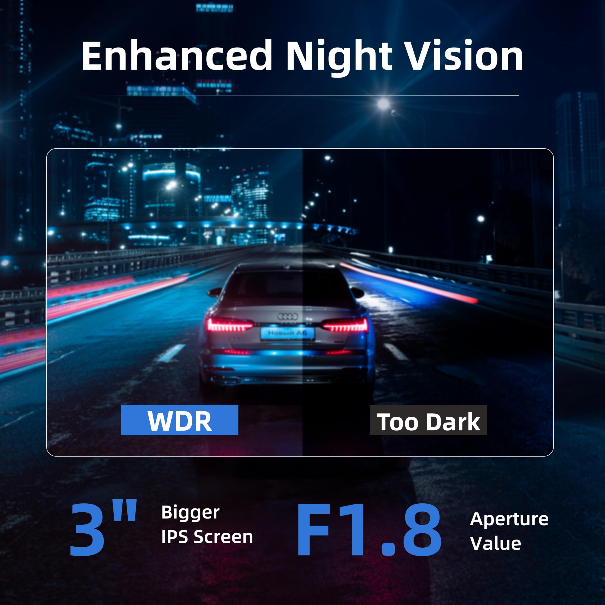 Dash Cam Front For Car 4K/2160P Dash Camera With 5G Wifi And Bluetooth App,Built In Gps 3.0'' Ips Screen Dashcam 140 Wide Angle,