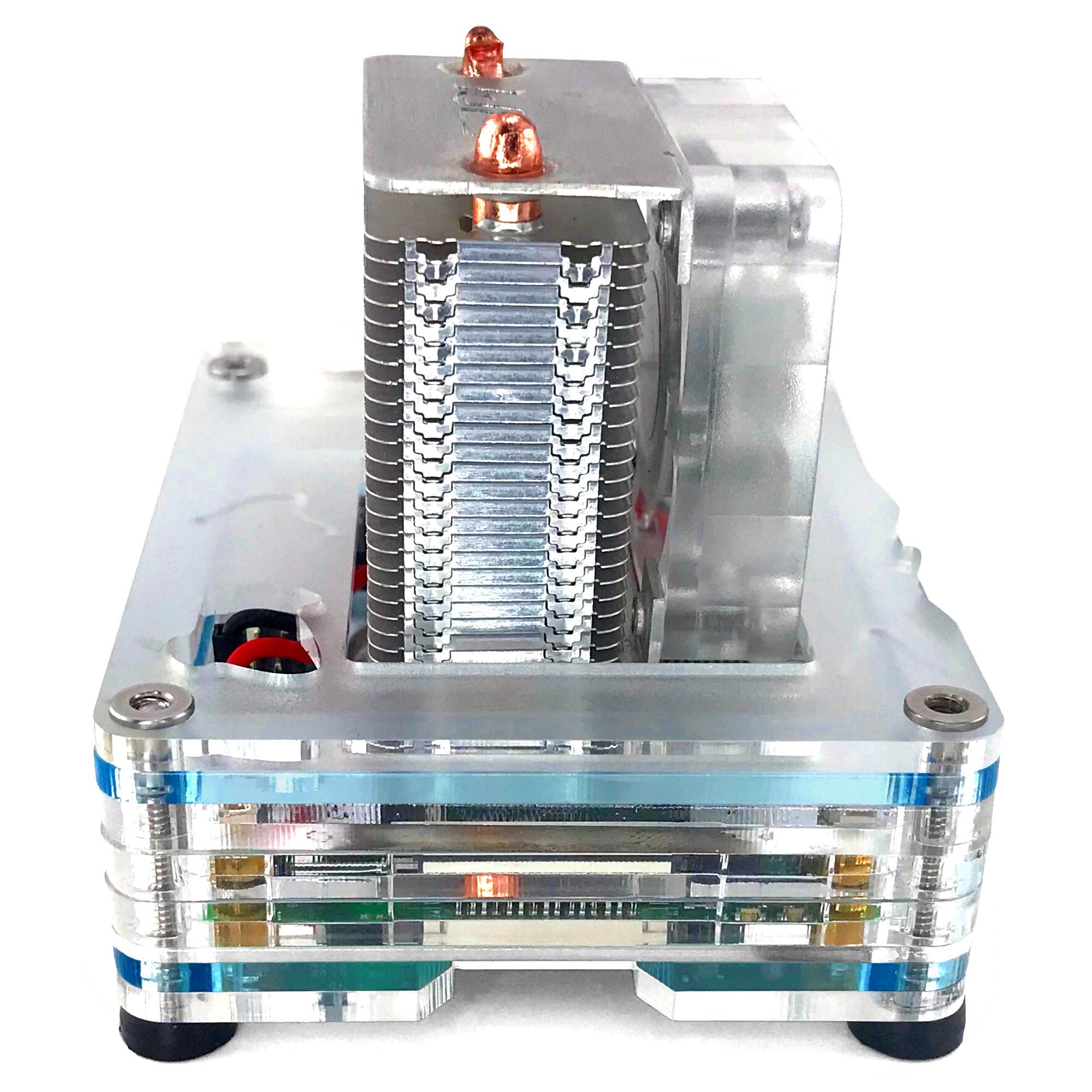 C4Labs Zebra Ice Cube Case Kit For Raspberry Pi 3B+ Or 4B And Ice Tower Cooler (Not Included) Edgelight Blue