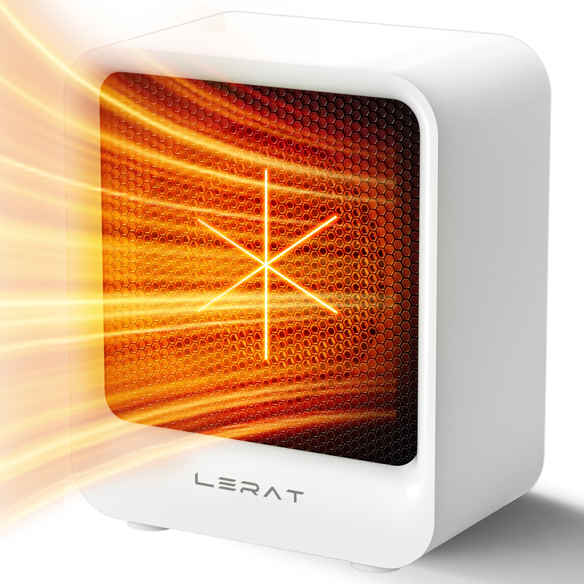 Electric Space Heater, Small Portable Heater For Indoor Use, 500 Watts High Output & 2 Speeds, Mini Personal Heater For Office D