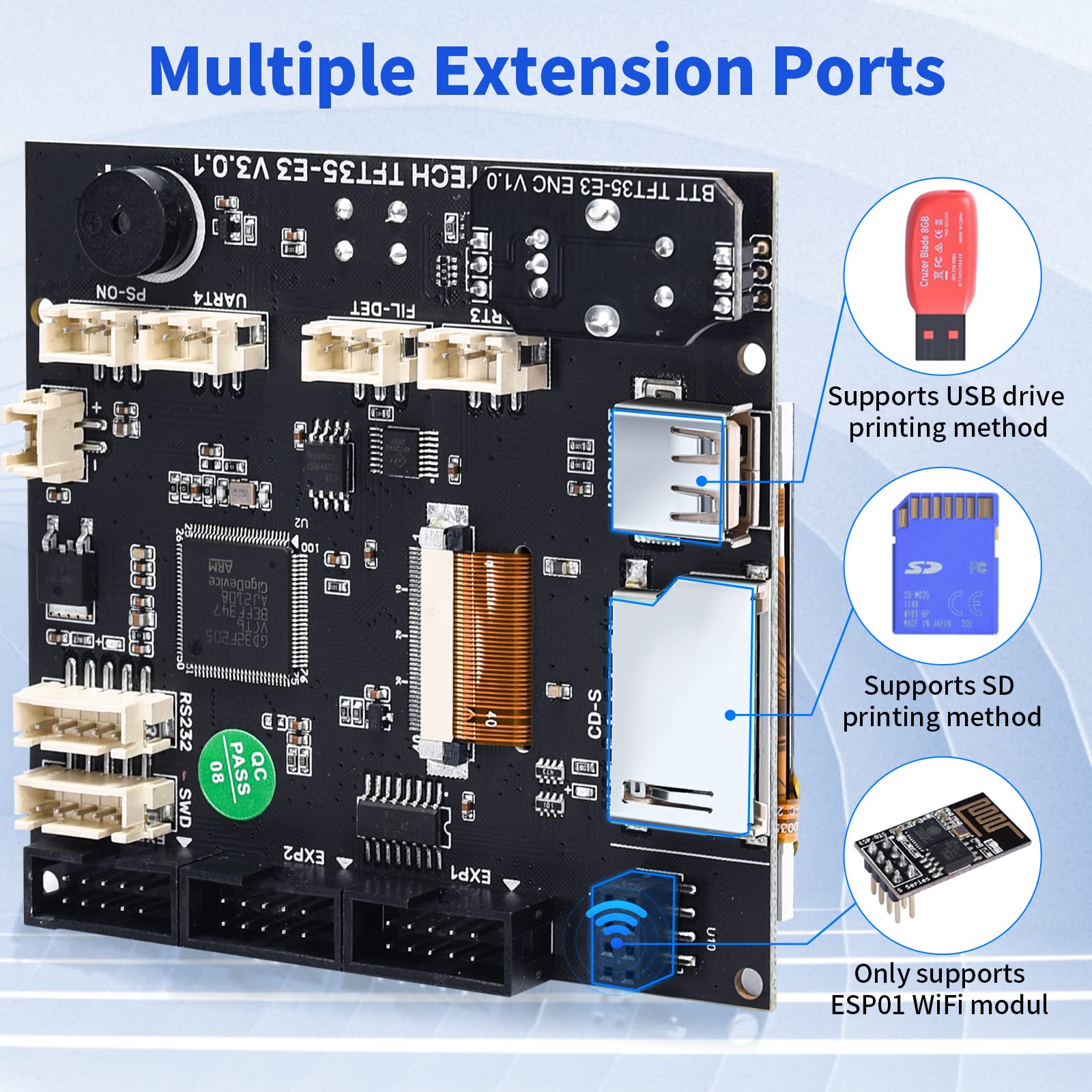 Bigtreetehch Tft35 E3 V3.0.1 Touch Screen Display With Two Working Modes Compatible 12864 Lcd Display Wifi For Ender 3 Cr 10 Skr