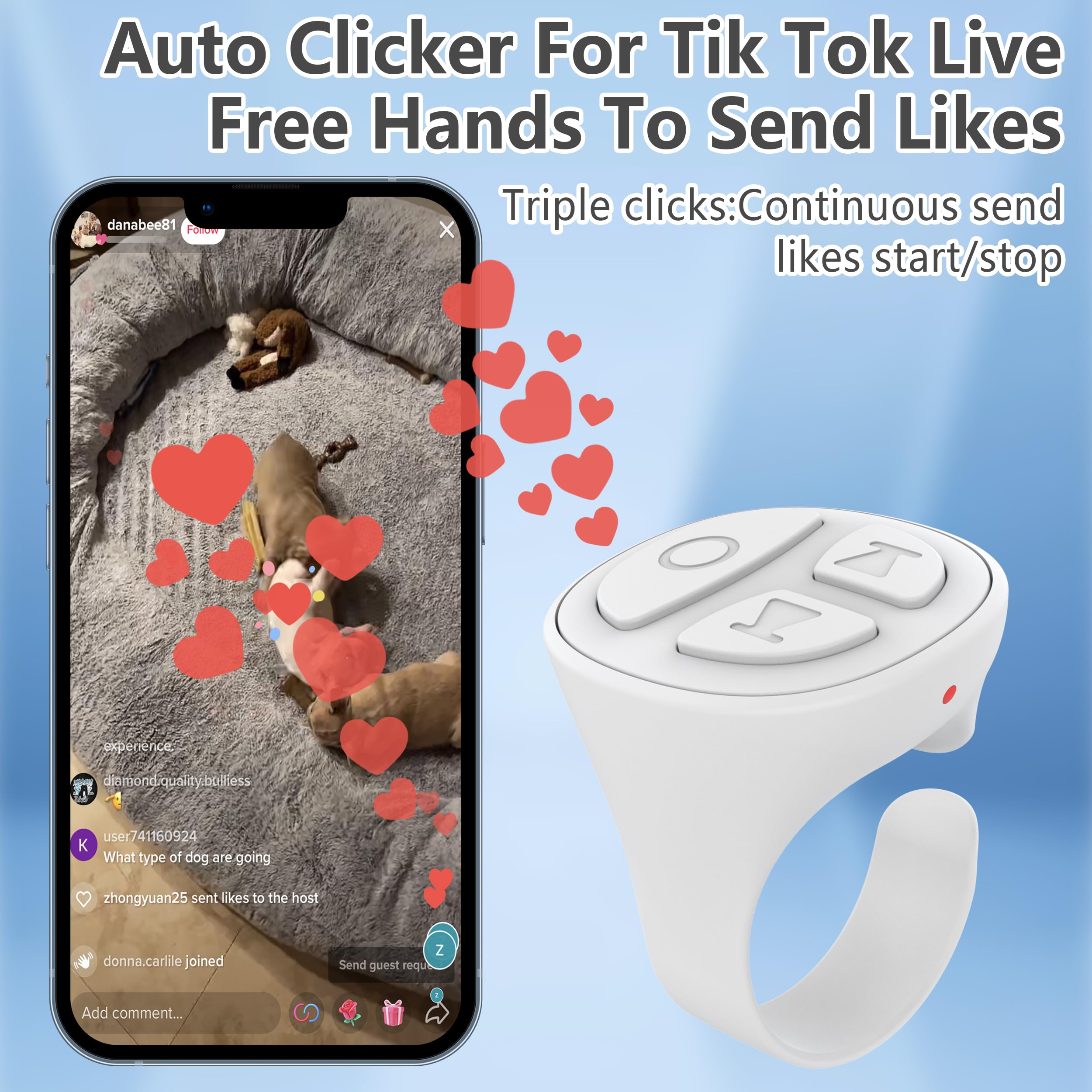 Stdforu Tiktok Scrolling Ring Remote Control Kindle App Page Turner Camera Remote Shutter Tik Tok Scrolling Ring For Iphone Ipad