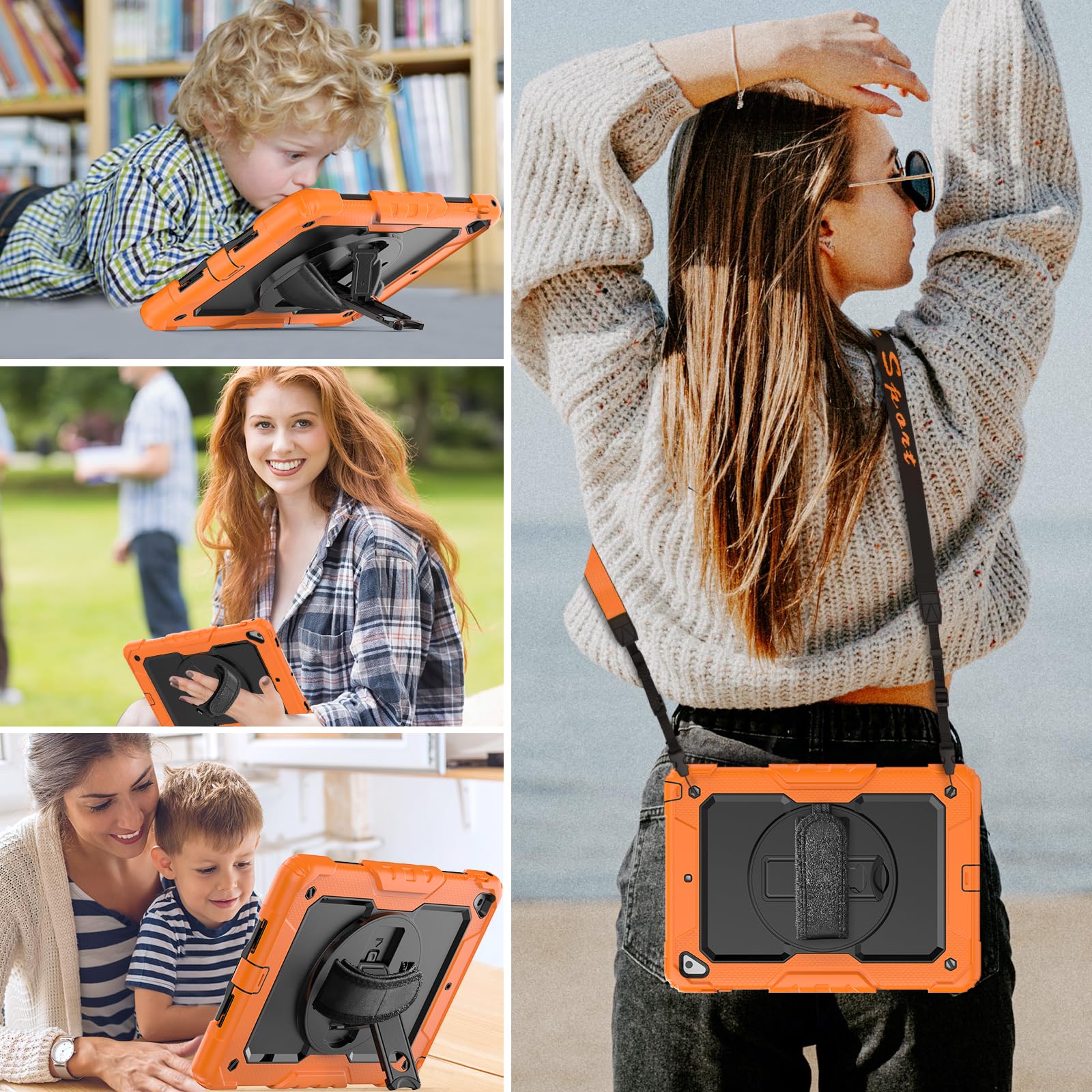 Hxcaseac Case For Ipad Pro 9.7, Air 2, 9.7 Inch 6Th/5Th Gen 2018/2017/2016/2014 With Screen Protector/Pencil Holder/ 360 Rotatin