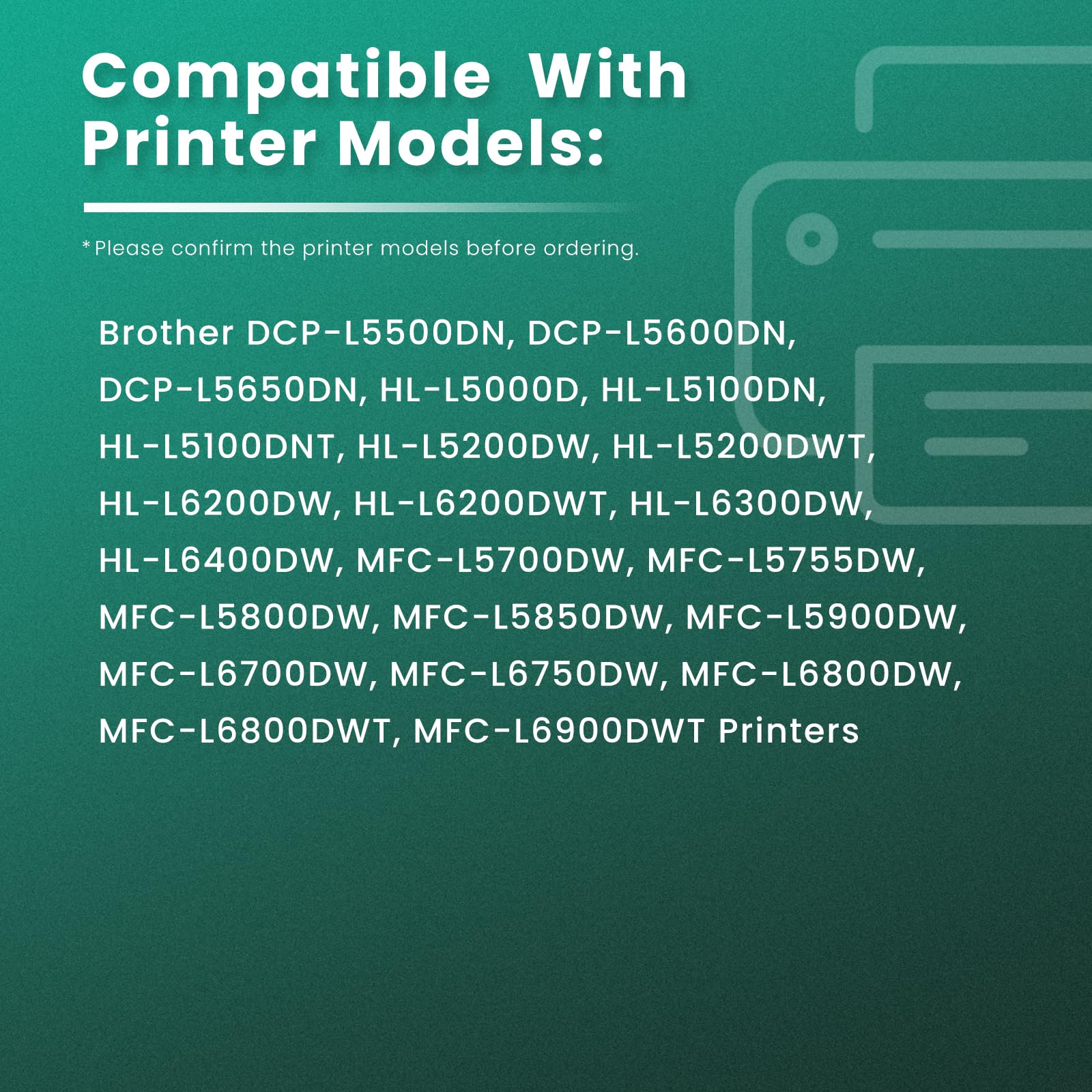 Greenbox Dr820 Dr 820 Drum Unit (No Toner) 2 Pack Compatible Replacement For Brother Hl L6200Dw Mfc L5850Dw Mfc L5900Dw Mfc L670