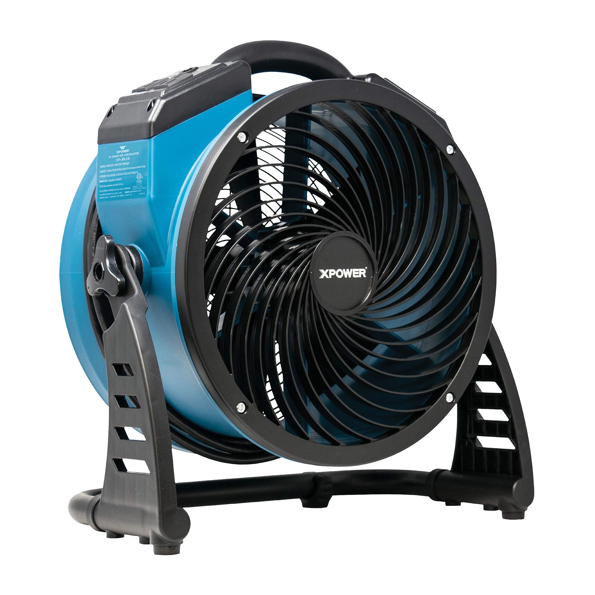 Xpower Fc 250Ad Dc Motor Heavy Duty Industrial High Velocity Whole Room Air Mover Air Circulator Utility Floor Fan With Daisy Ch
