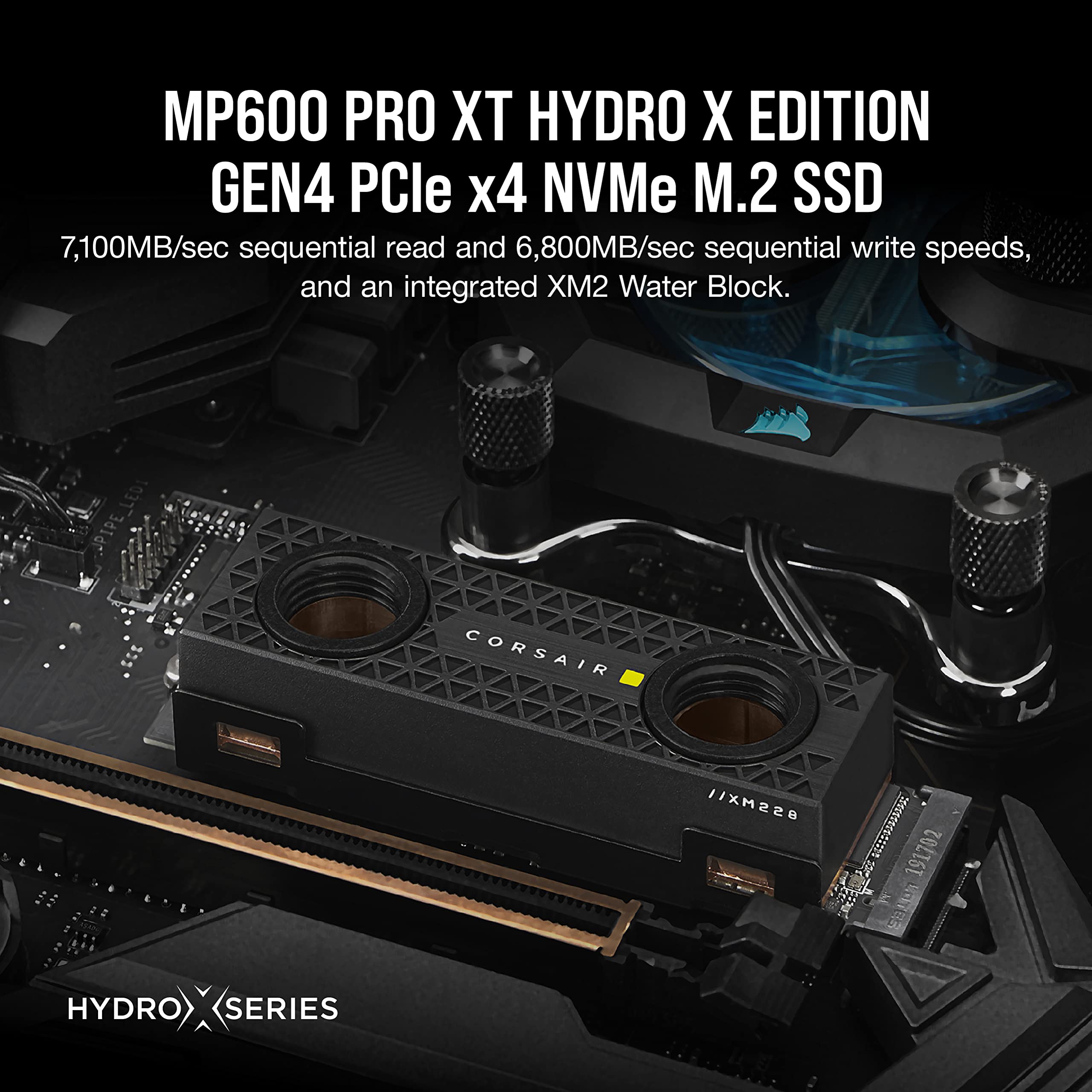 Corsair Mp600 Pro Xt 4Tb Hydro X Edition Gen4 Pcie X4 Nvme M.2 Ssd - High-Density Tlc Nand - Hydro X Series Xm2 Water Block - M.