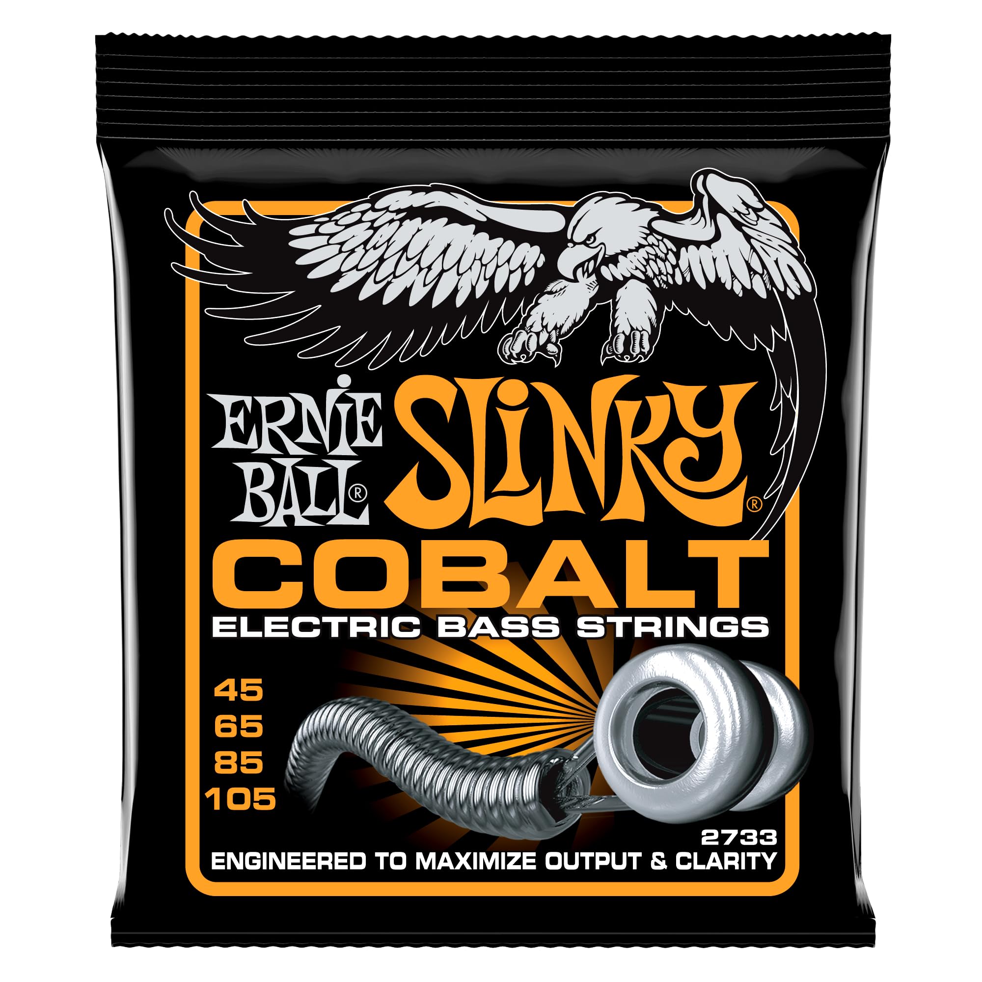 Ernie Ball Hybrid Slinky Cobalt Bass Guitar Strings, 45 105 Gauge (P02733)