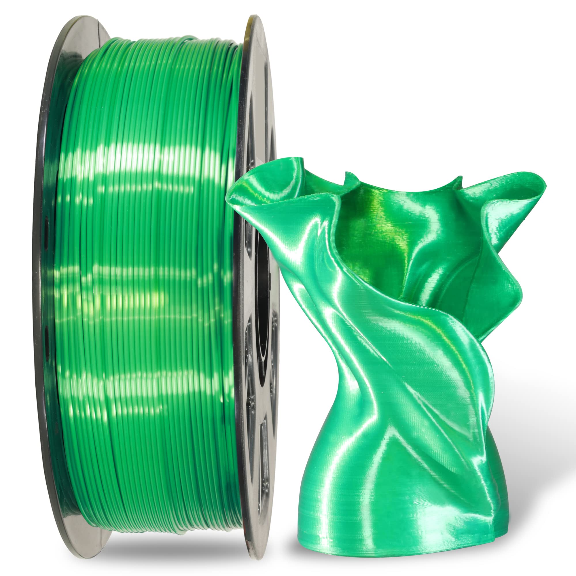Mika3D Silk Shiny Luster Dark Green Pla 3D Printing Filament, 1Kg 2.2Lbs 1.75Mm 3D Print Material With High Diameter Accuracy, N