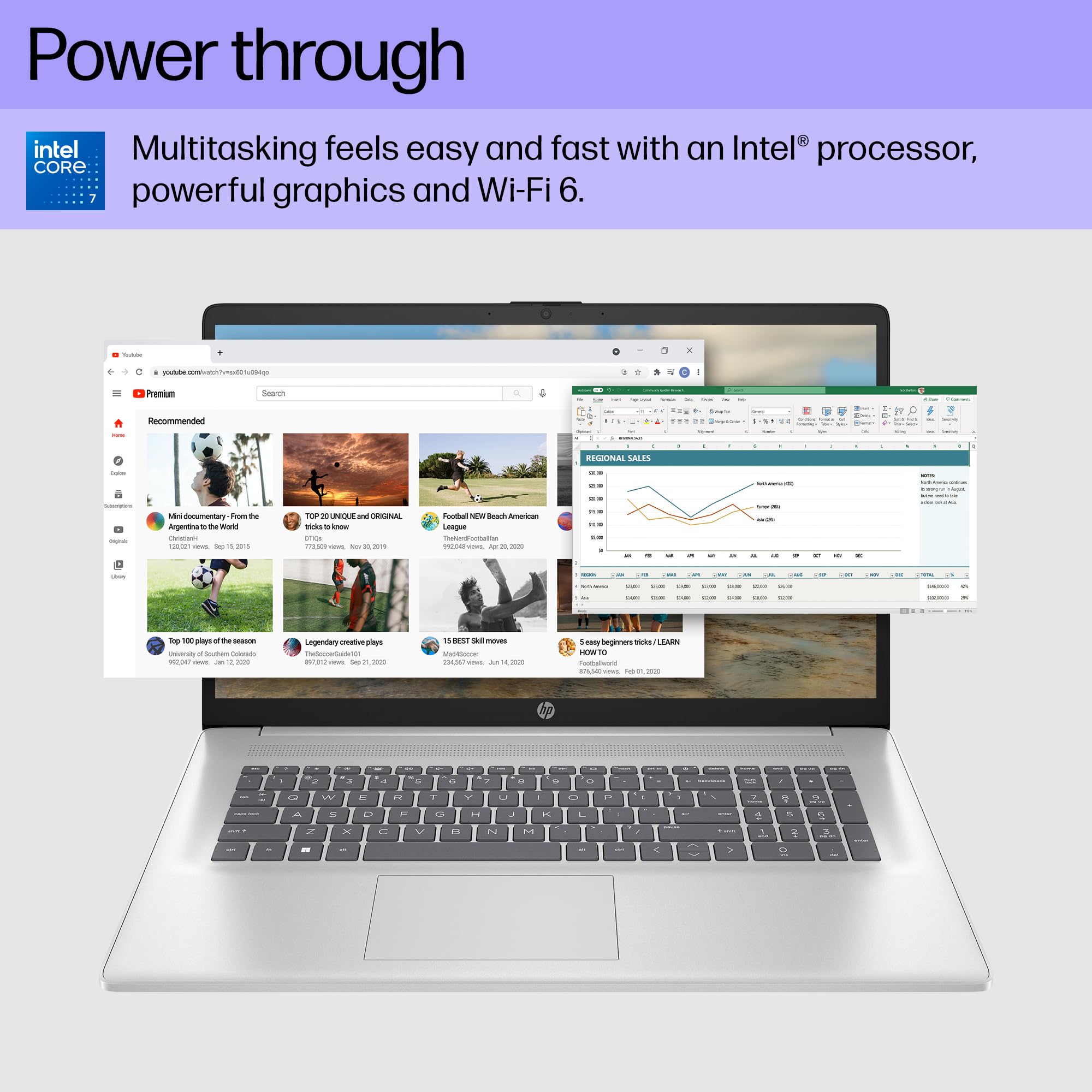 Hp 17 Inch Laptop, 17.3 Hd+ Touchscreen Display, Microsoft Office Lifetime License & Windows 11 Pro, Core 7-150U Processor, 64 G