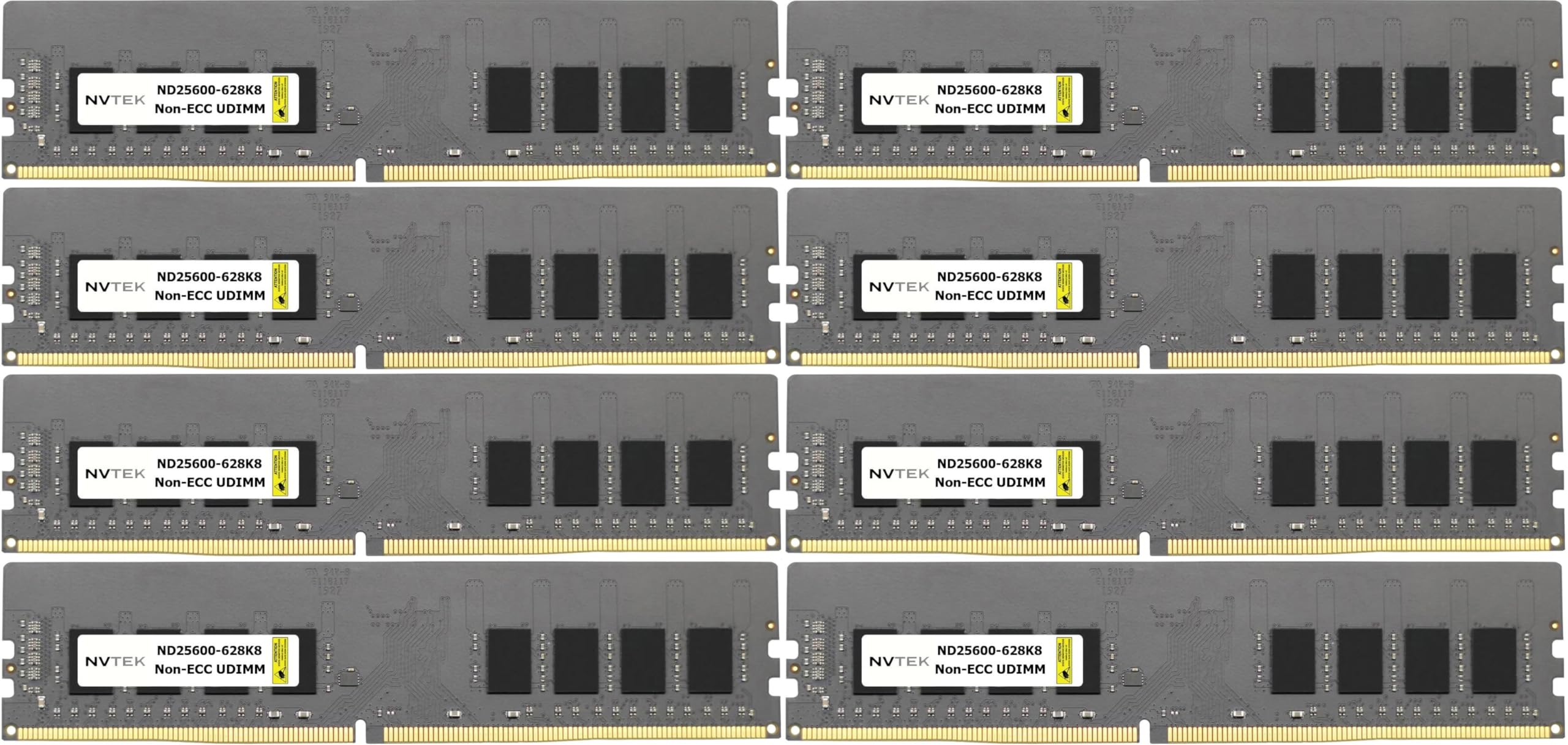 Nvtek 128Gb (8X16Gb) Ddr4 3200Mhz Pc4 25600 2Rx8 1.2V 288 Pin Non Ecc Unbuffered Udimm Desktop Pc Computer Memory Kit