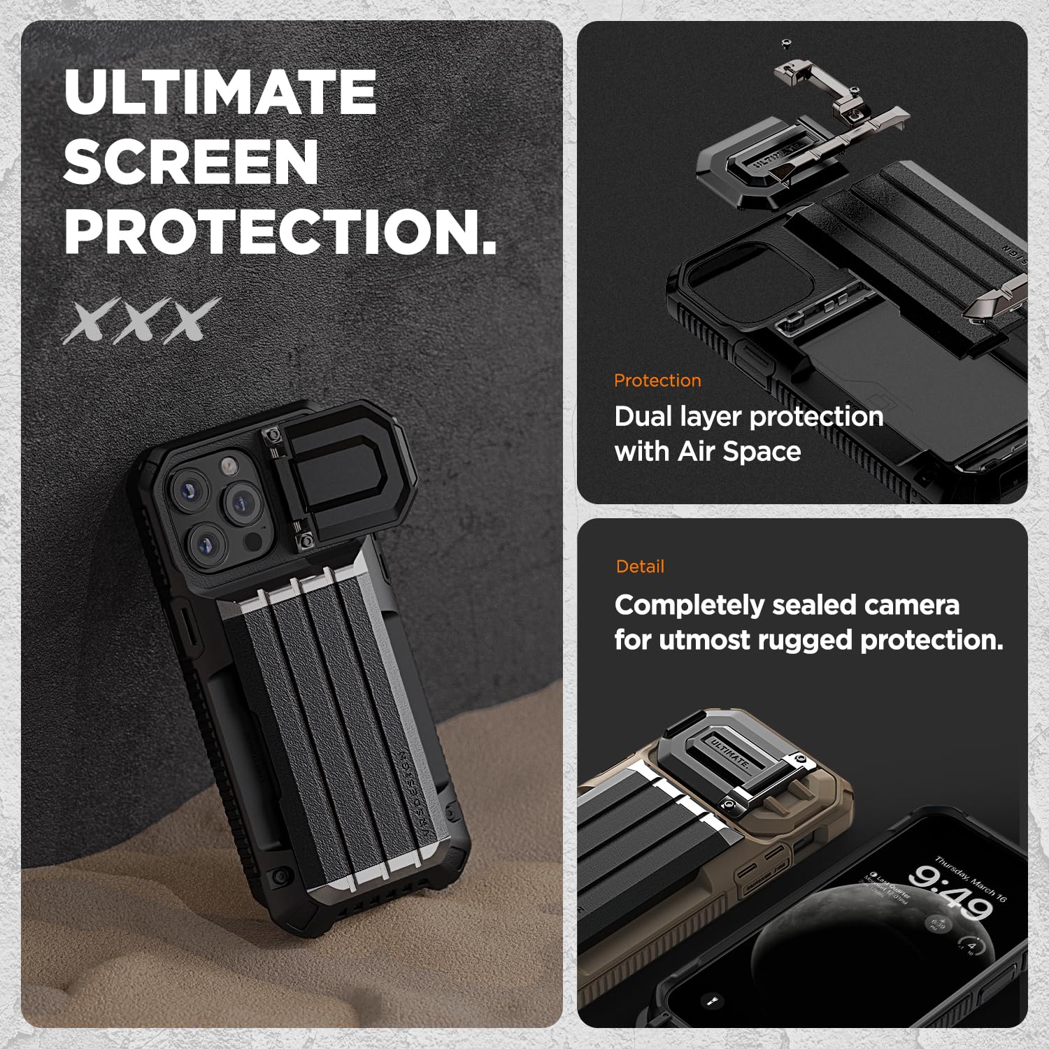 Vrs Design Damda Glide Ultimate For Iphone 15 Pro Max (2023), Premium Sturdy Fully Covered Camera Lens Protection Wallet Case Wi