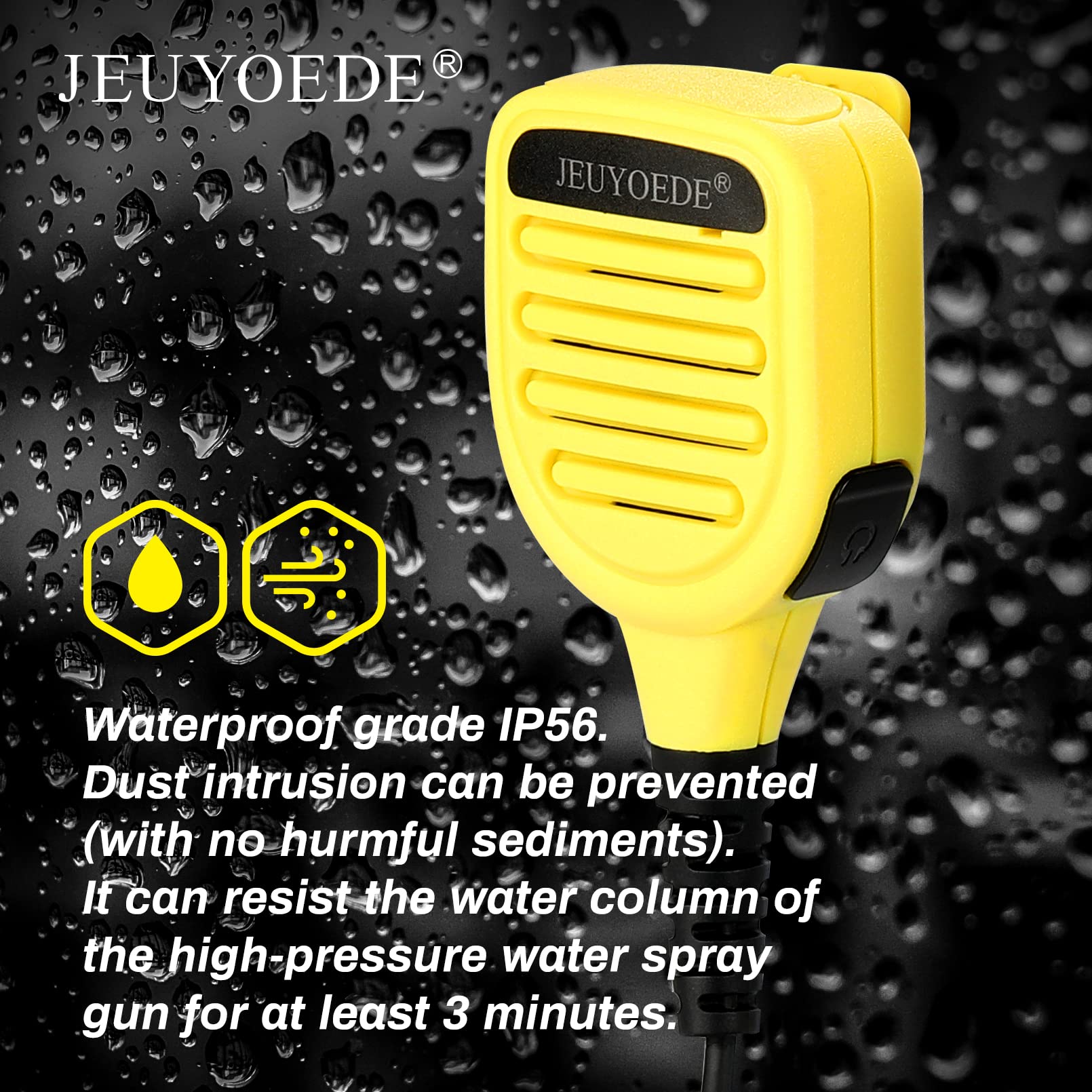 Jeuyoede Waterproof Walkie Talkie Microphone Remote Handheld Radio Mic With 3.5Mm Audio Jack Compatible With Motorola Apx1000 Ap