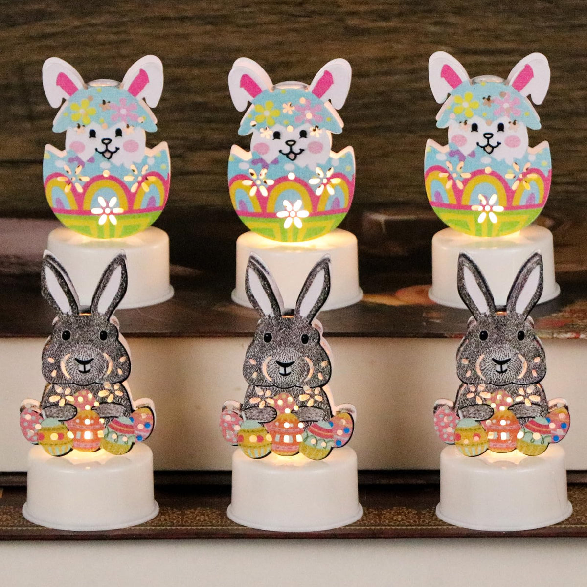 Dromance Easter Flameless Votive Candles With Timer Battery Operated Led Flickering Tea Lights Candles Long Lasting 300 Hours 3 