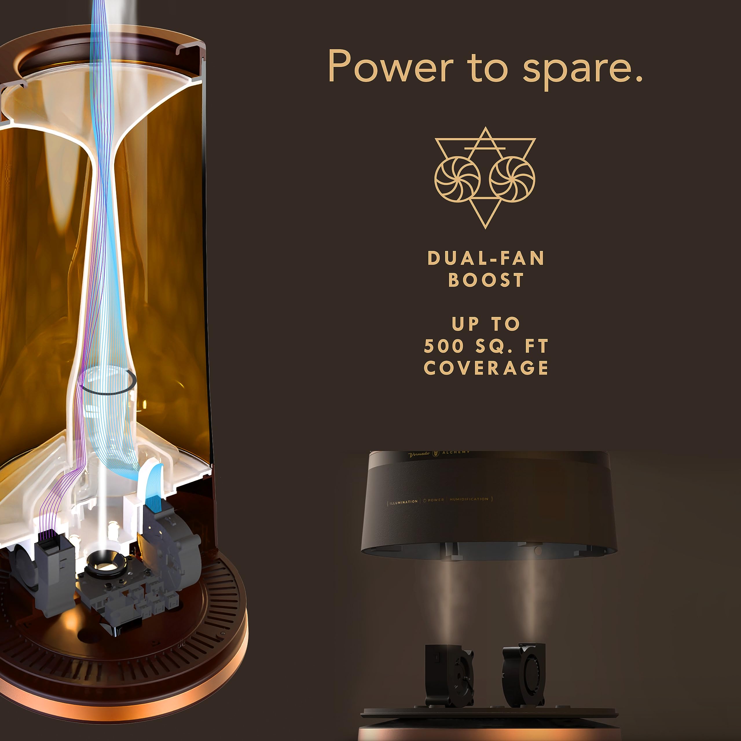 Vornado Lucerna 2 Alchemy Ultrasonic Humidifier With Ambient Light, 1 Gallon Capacity, 24 Hour Runtime, Modern Luxury Design, Au