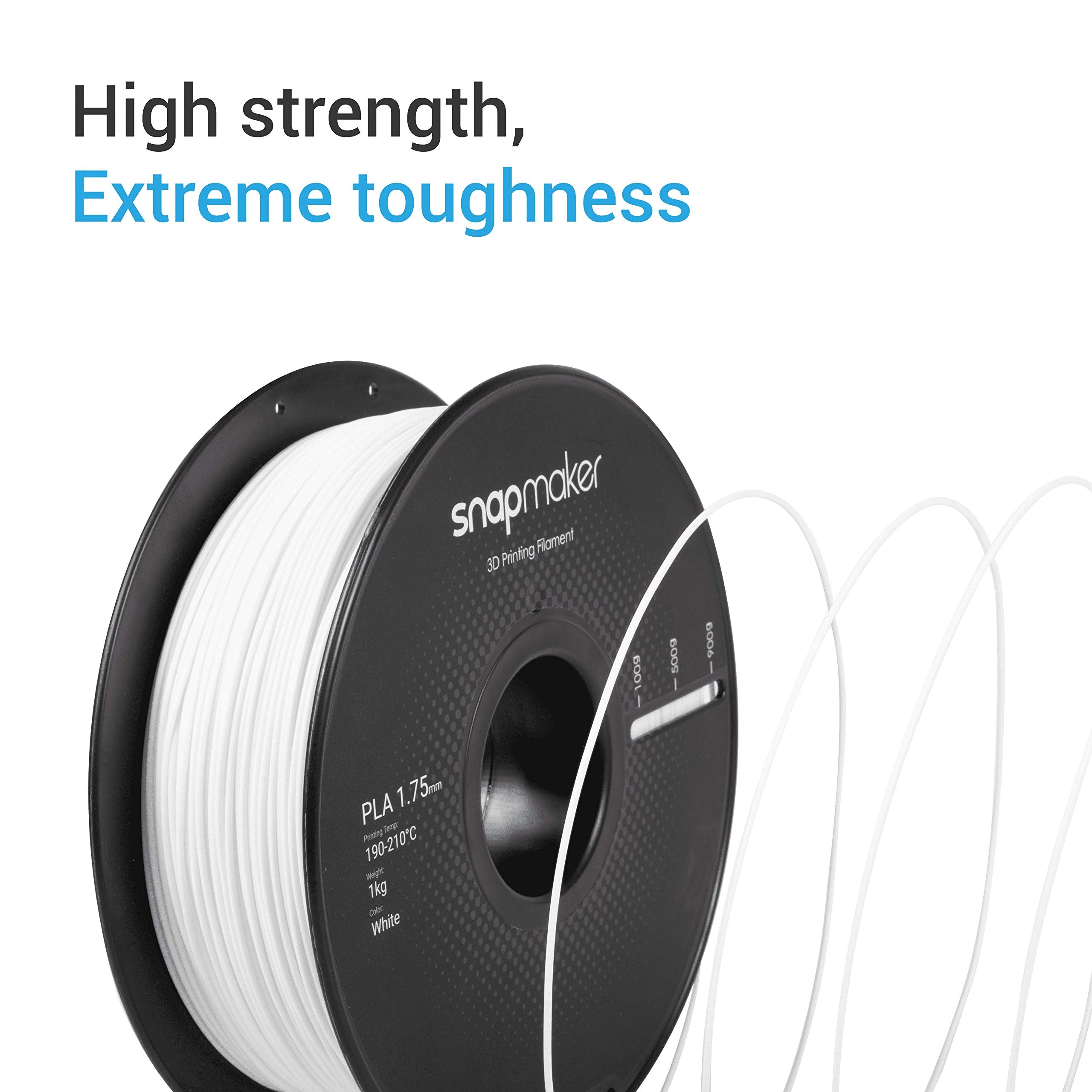 Snapmaker Pla Filament 1.75 Dimensional Accuracy +/  0.05 Mm, 1 Kg White, 1 Pack