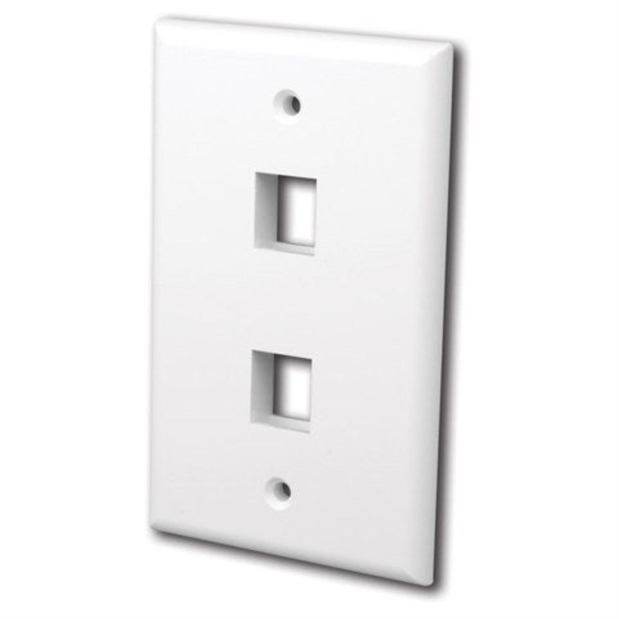 MultiMedia Keystone Wall Plate 2 Port White