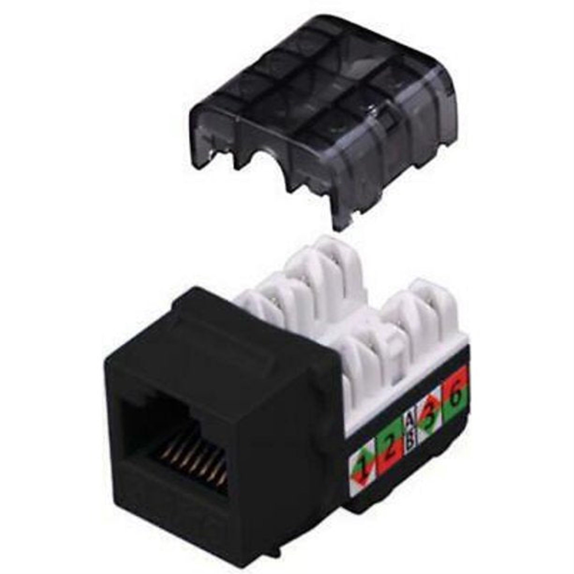 CAT6 90 Degree Keystone 8 Conductor Black