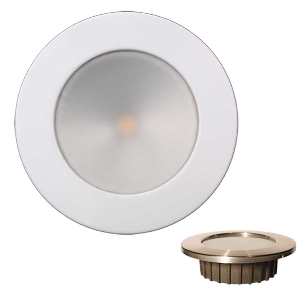 Lunasea Gen3 Warm White, Rgbw Full Color 3.5&Rdquo; Ip65 Recessed Light W/White Stainless Steel Bezel - 12Vdc,WBHOMB08X4WL6H2