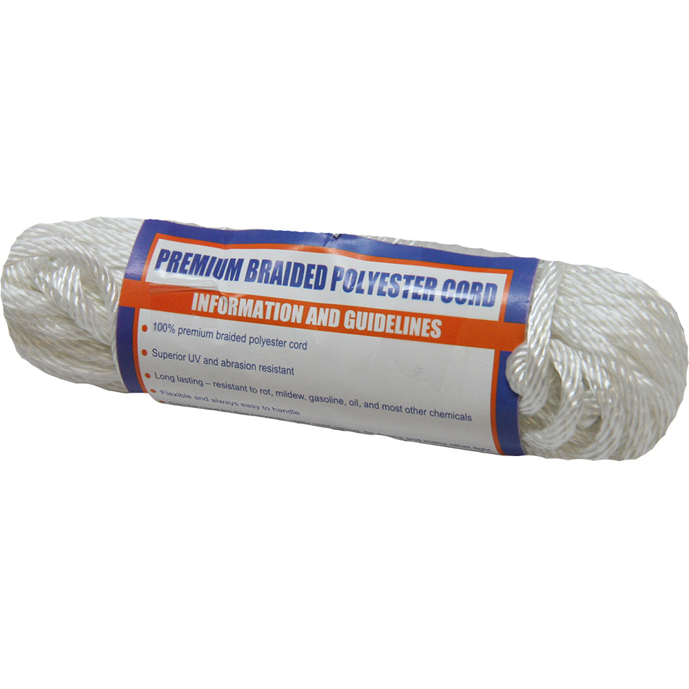 Sea-Dog Solid Braid Polyester Cord Hank - 5/32'' X 50&#39; - White,WBAUVA001346175