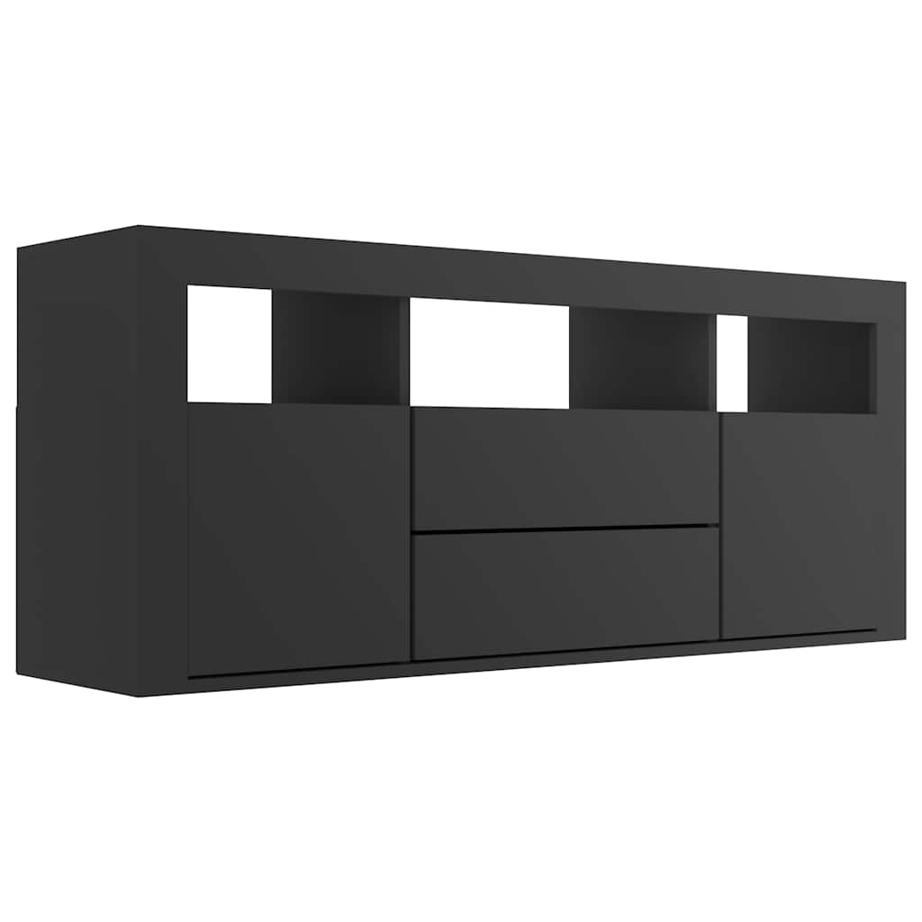 Vidaxl Tv Cabinet Black 47.2inchX11.8inchX19.7inch Engineered Wood
