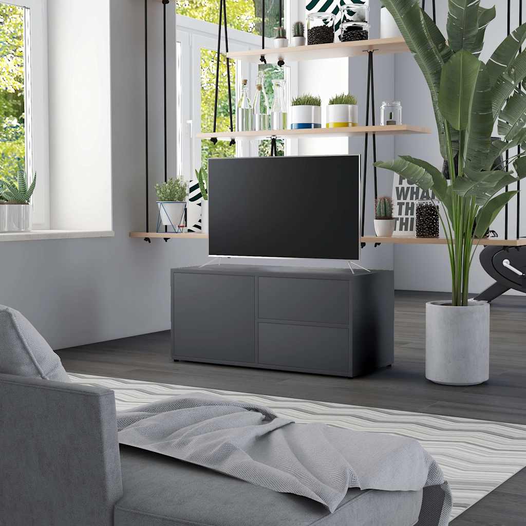 Vidaxl Tv Cabinet Gray 31.5inchX13.4inchX14.2inch Engineered Wood