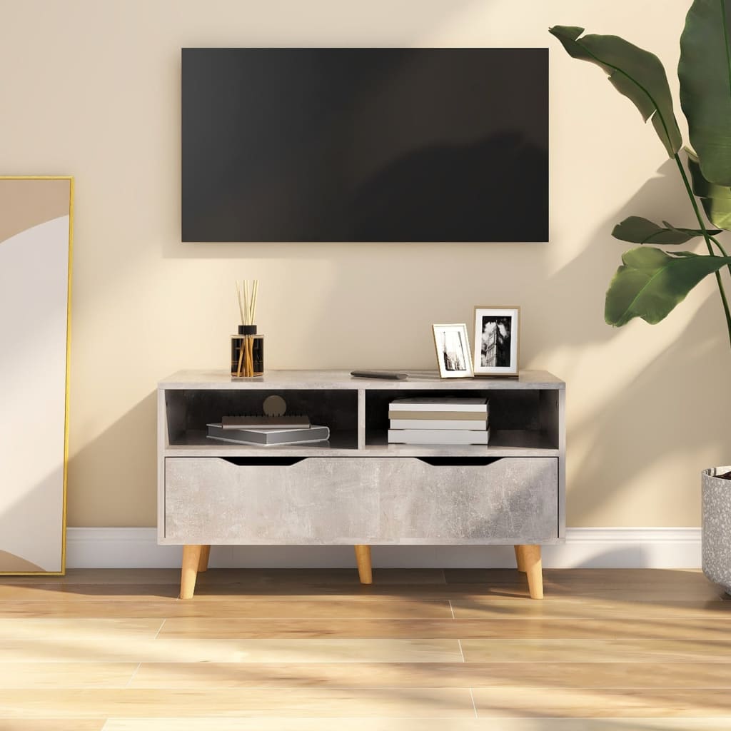 Vidaxl Tv Cabinet Concrete Gray 35.4''X15.7''X19.1'' Engineered Wood