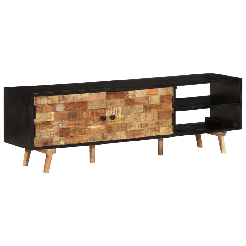 Vidaxl Tv Cabinet 55.1''X11.8''X17.7'' Rough Mango Wood And Solid Acacia Wood