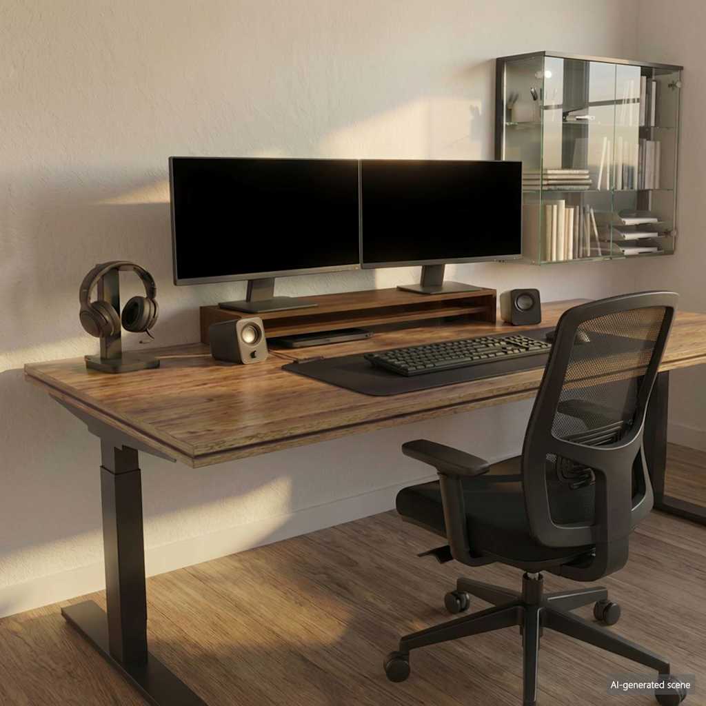 Vidaxl Monitor Stand Brown Oak 39.4inchX9.4inchX5.1inch Engineered Wood