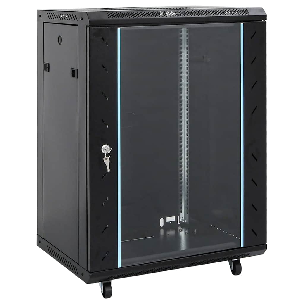vidaXL 15U Network Cabinet 19 IP20 Black 20.9x15.7x31.5