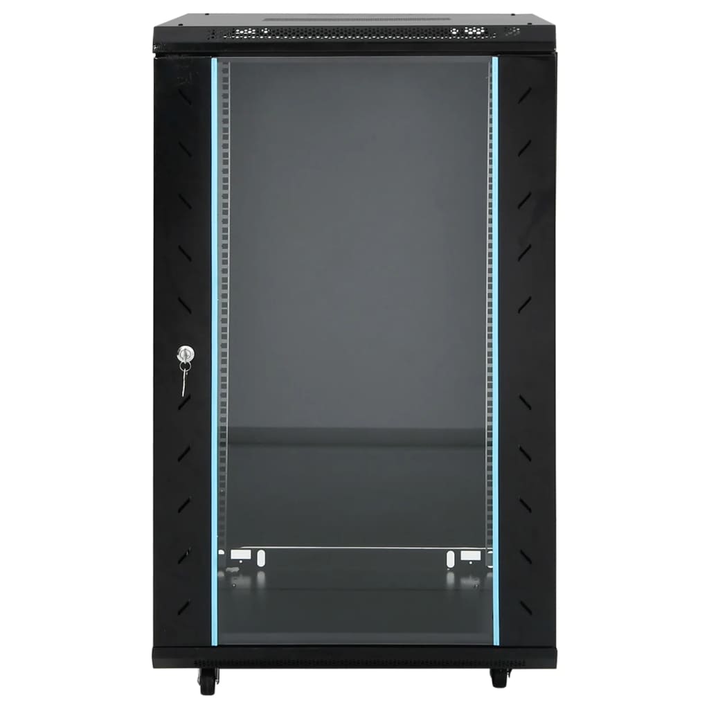 Vidaxl 18U Network Cabinet 19'' Ip20 Black 23.6''X23.6''X39.4''