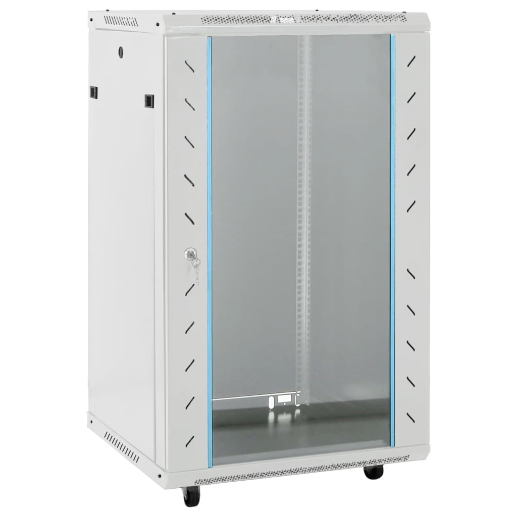 Vidaxl 18U Network Cabinet 19'' Ip20 Gray 23.6''X23.6''X39.4''