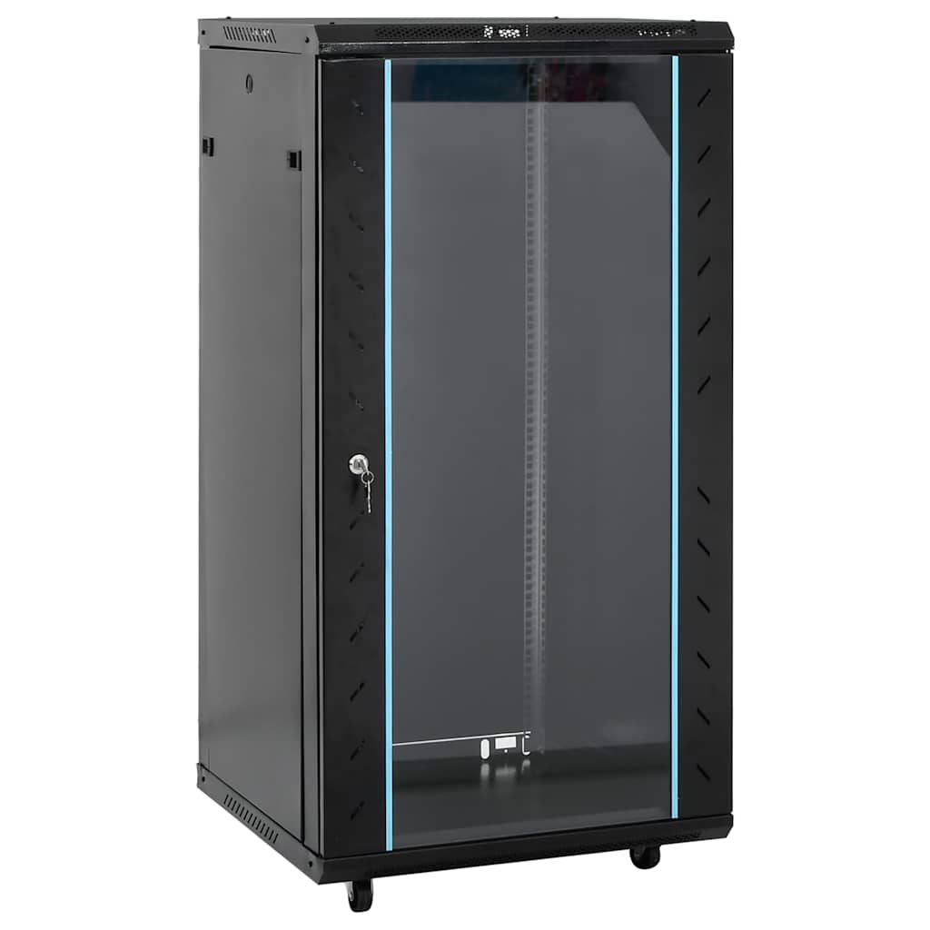 vidaXL 22U Network Cabinet 19 IP20 Black 23.6x23.6x47.2