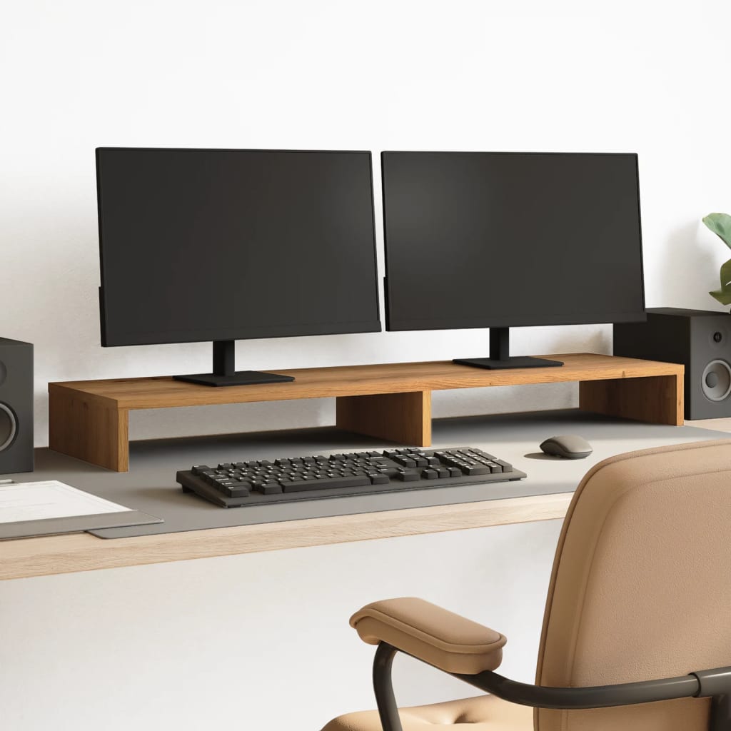 Vidaxl Monitor Stand Artisian Oak 39.4X10.6X3.9inch Engineered Wood