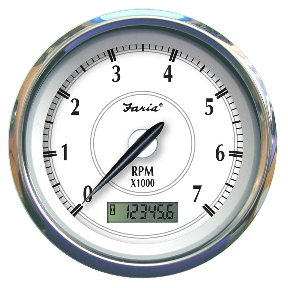 Faria Newport Ss 4'' Tachometer W/Hourmeter F/Gas Outboard - 7000 Rpm,WBEEAB096D89YPK