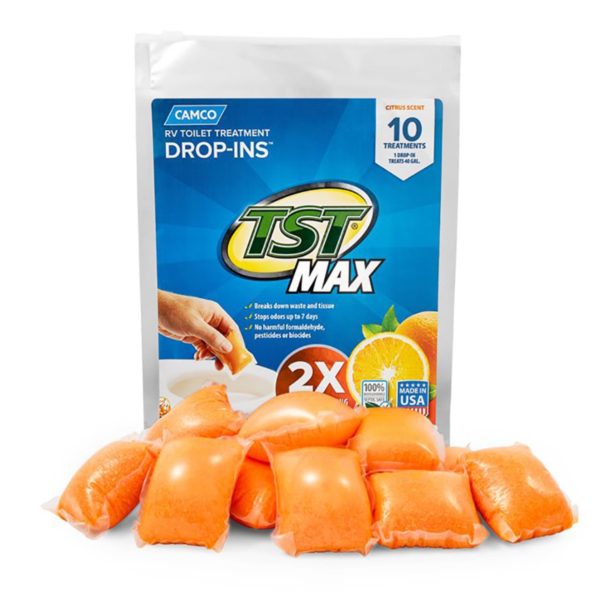 Camco Tst Max Orange Rv Toilet Treatment Drop-Ins *10-Pack,WBAUVB07C8Y2DF4