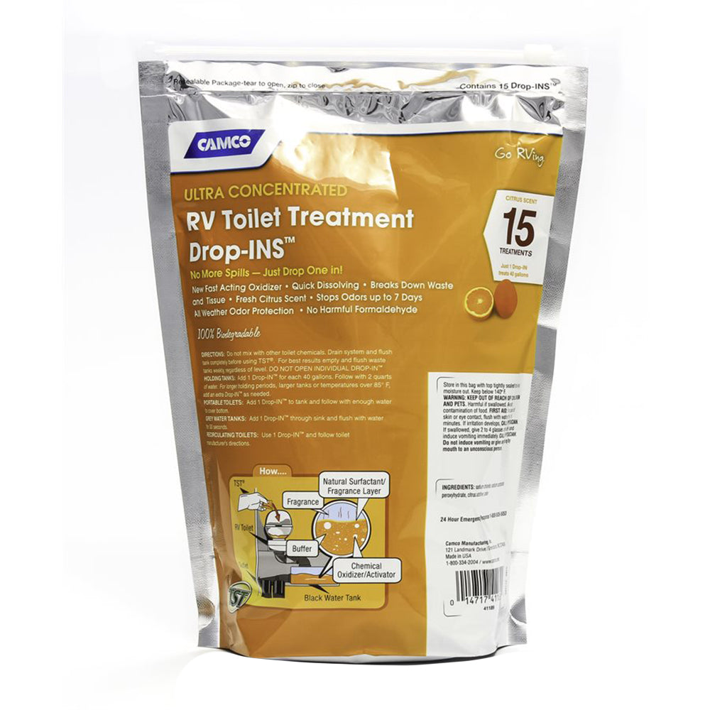Camco Tst Orange Rv Toilet Treatment Drop-Ins *15-Pack,WBAUVA001346228