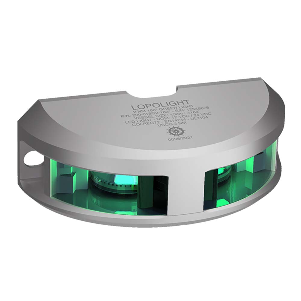 Lopolight Series 200-018 - Navigation Light - 2Nm - Vertical Mount - Green - Silver Housing,WBAUVB0D756WBTD