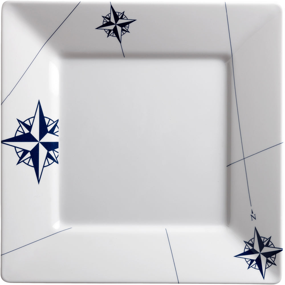 Marine Business Melamine Square, Flat Dinner Plate - Northwind - 10'' X 10'' Set Of 6,WBAUVA001346253