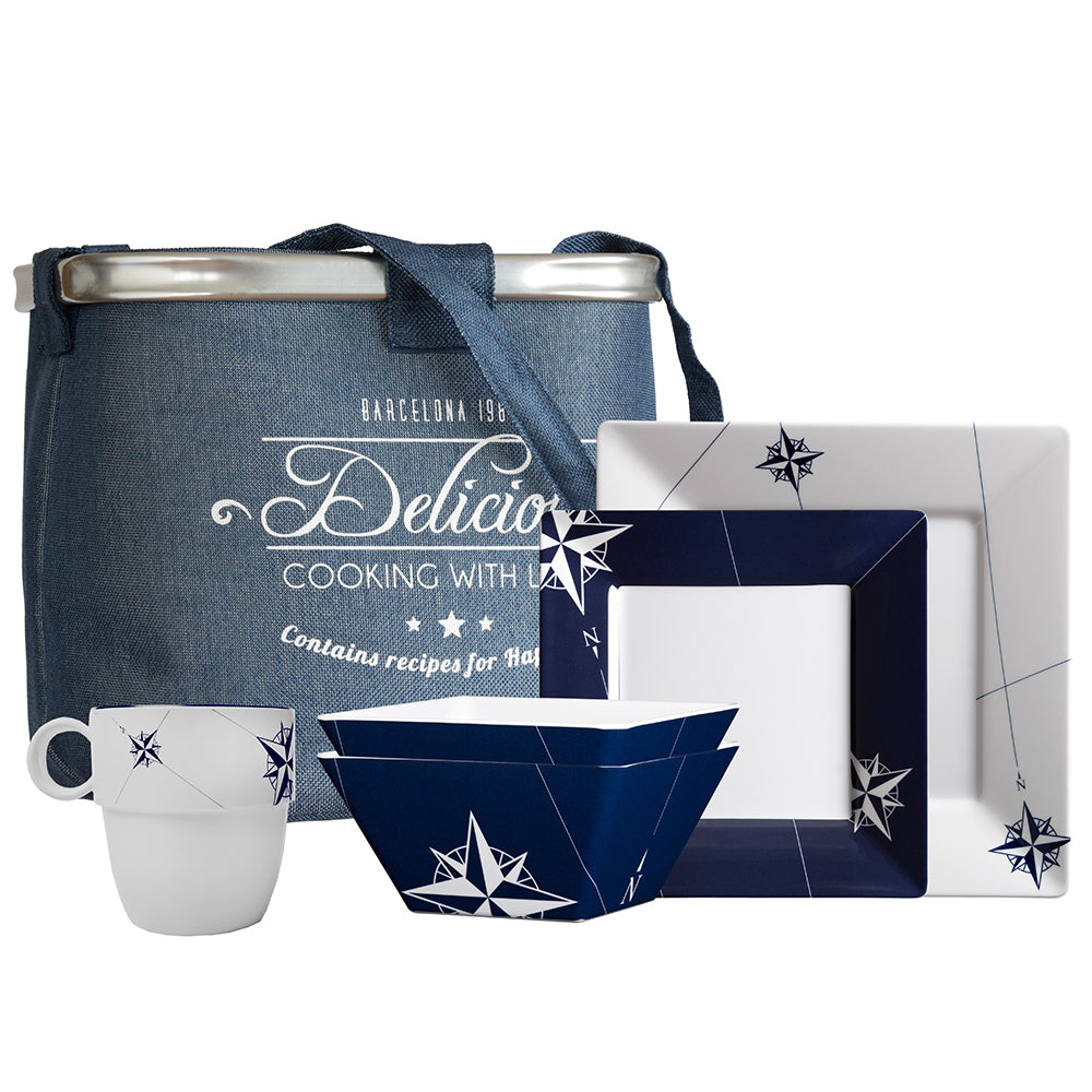 Marine Business Melamine Square Tableware &Amp; Basket - Northwind - Set Of 24,WBAUVA001346256