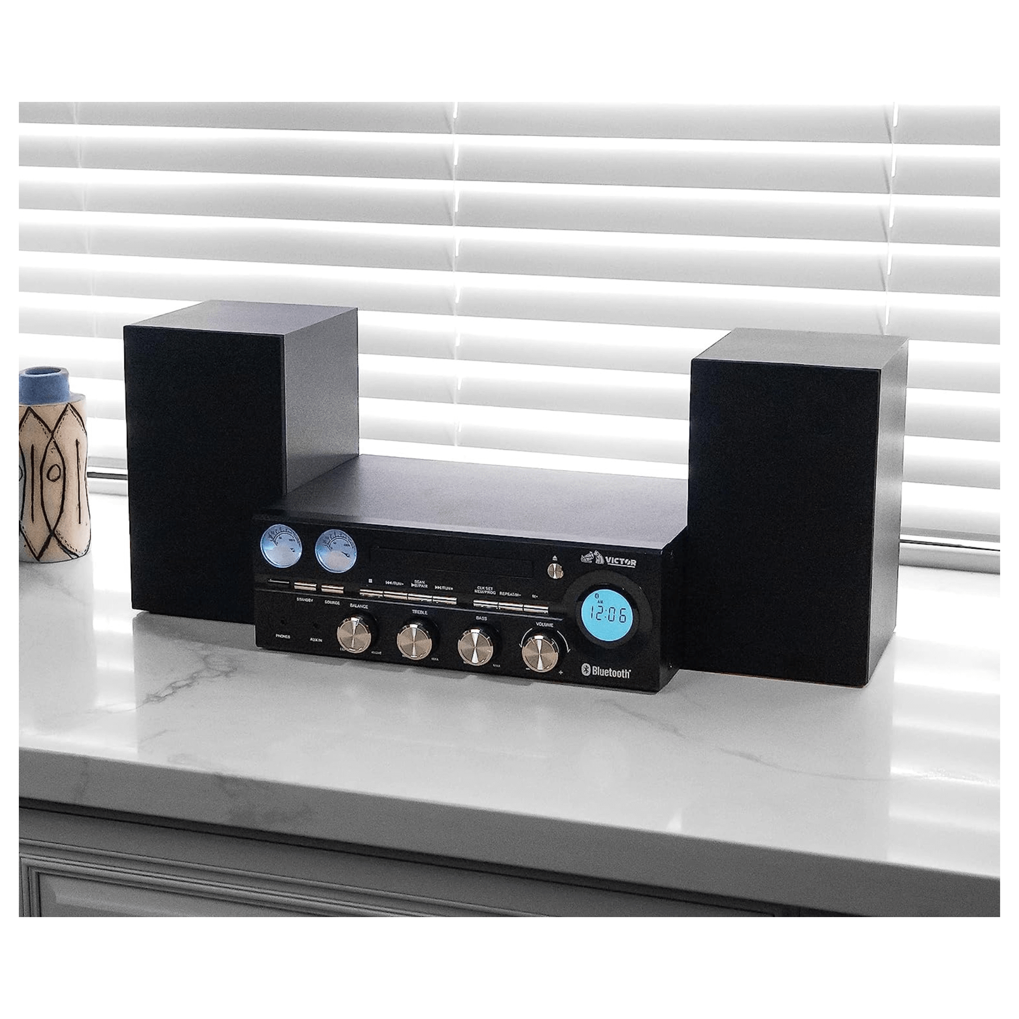 Victor Milwaukee 50W Desktop CD Stereo System Black - Refurbished